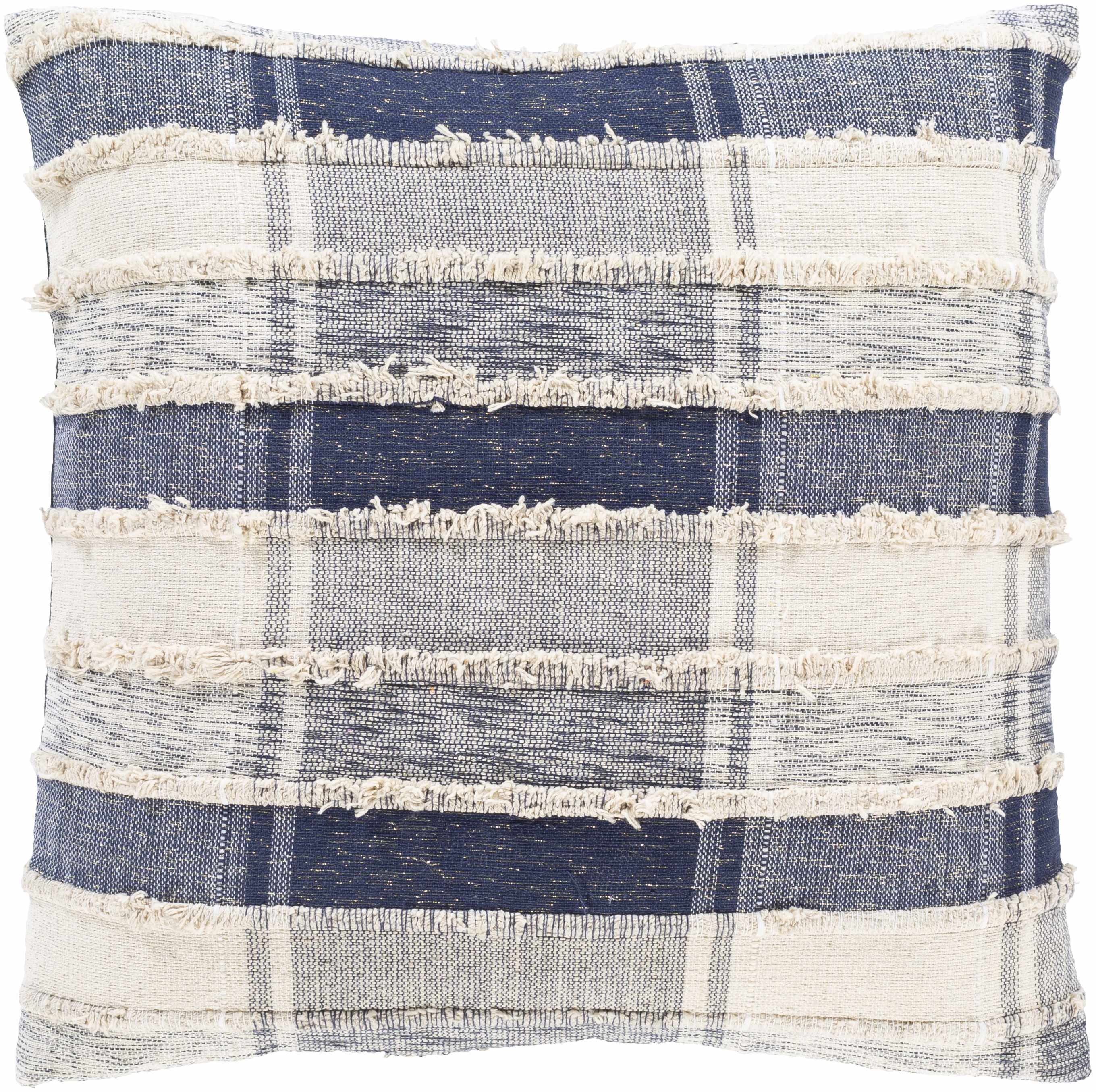 Harrells Navy Beige Plaid Accent Pillow-1