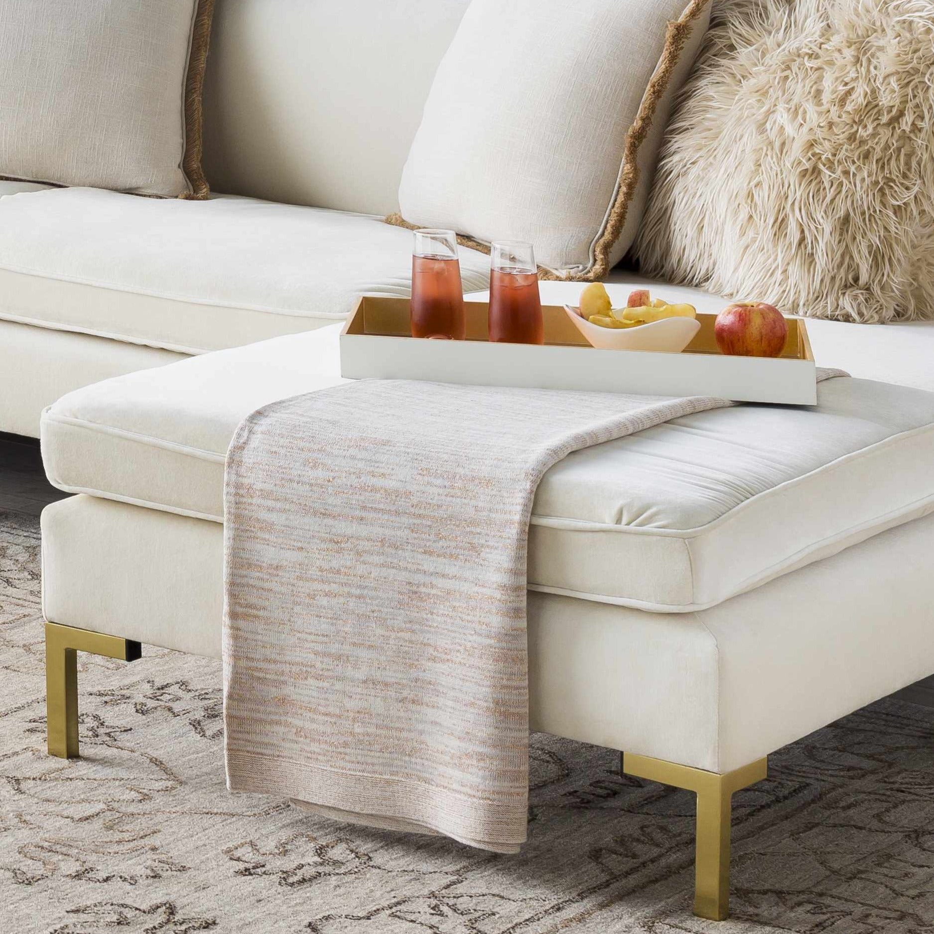 Cream Throw Blanket - Clearance-0