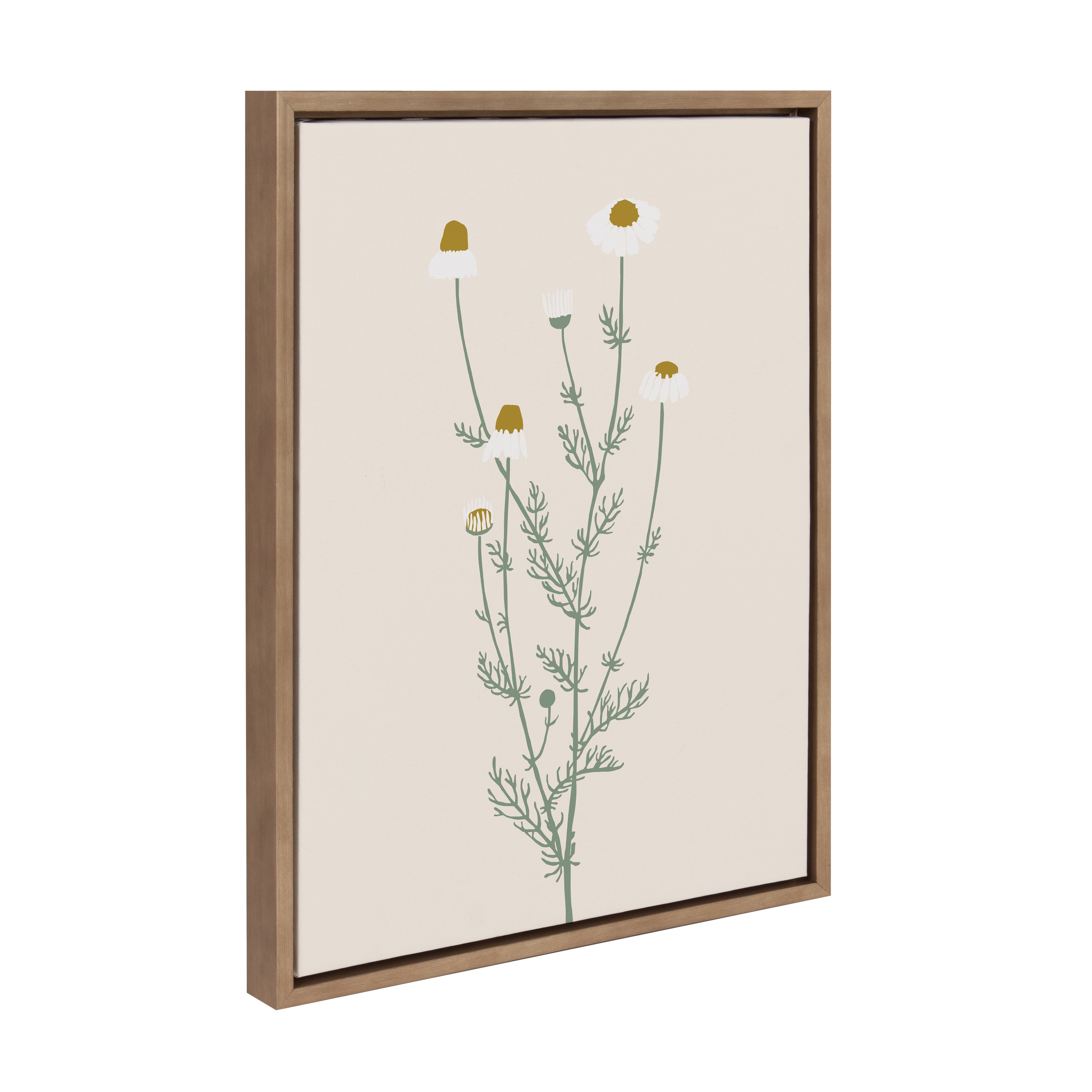 Sylvie Delicate Illustrated White Wildflowers Framed Canvas by The Creative Bunch Studio