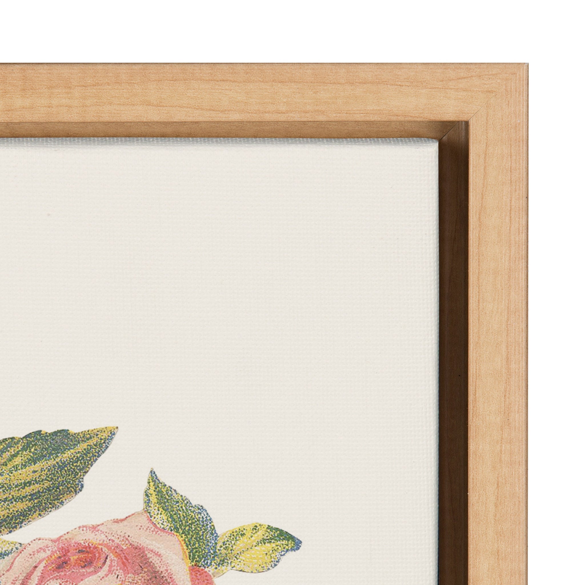 Sylvie Vintage Flowers Be Kind Framed Canvas by The Creative Bunch Studio