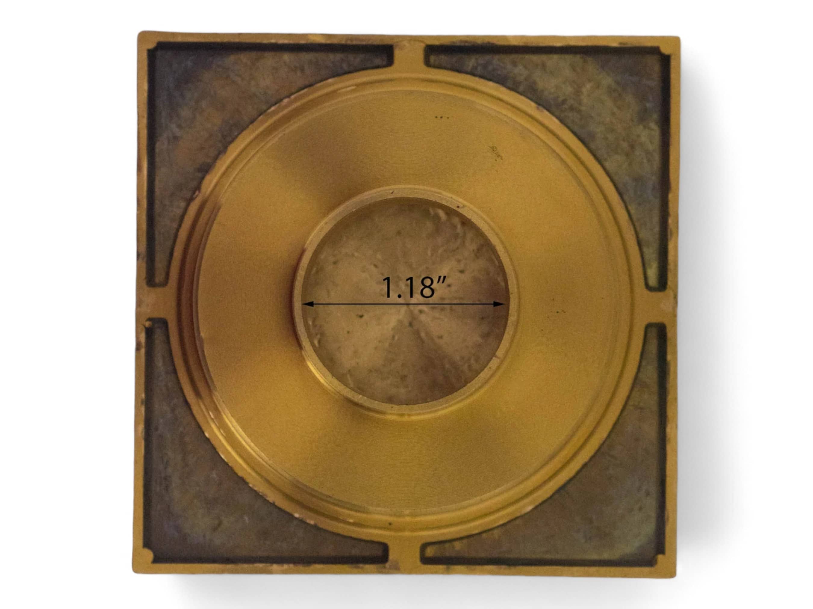 Engraved Solid Brass Floor Drain - Elegant Square Shower Drain-3