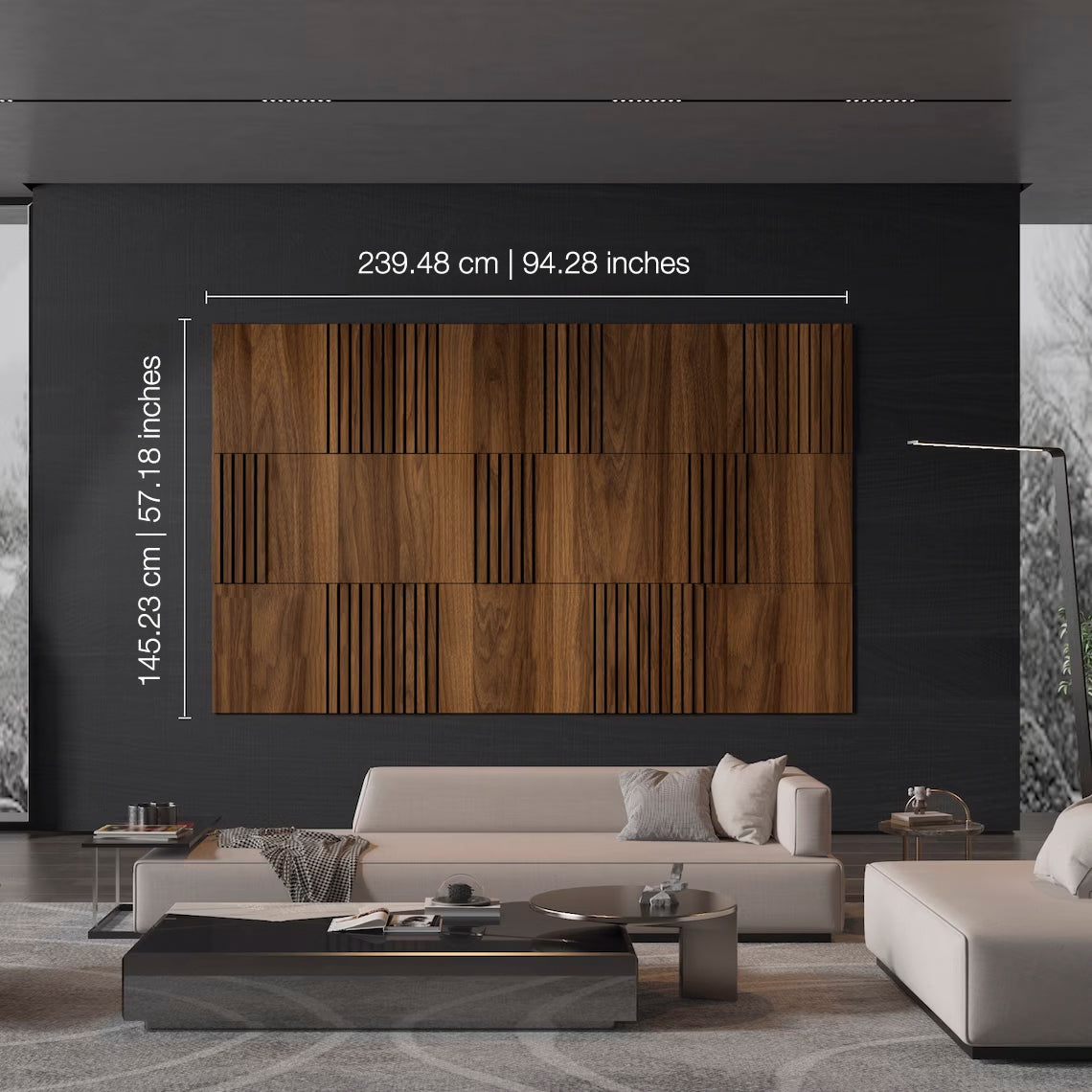 Modular Dark Wood 3D Wall Panels-1