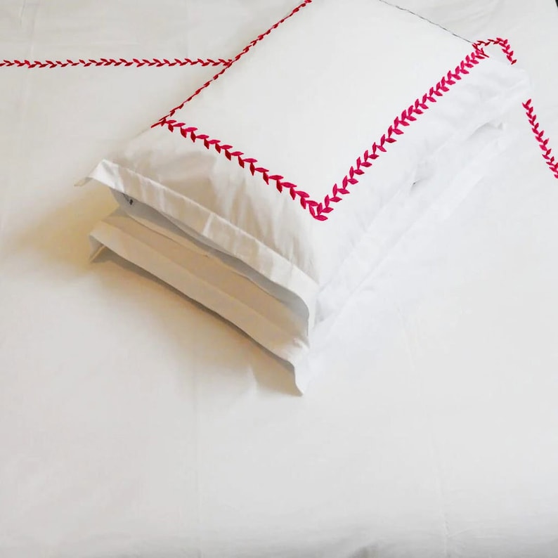 Willow Leaves - Cotton Sateen Embroidered Edge Duvet Cover Sets-0