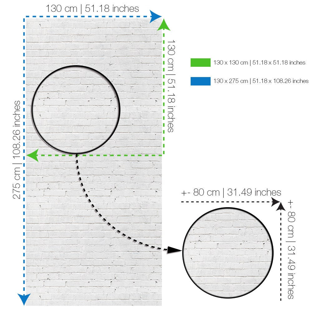 Bricks Removable Wallpaper - White Bricks Wallpaper - Self-adhesive - Peel and Stick - Fabric Wallpaper- Wall Mural - Wallpaper - SKU: BRICK-3