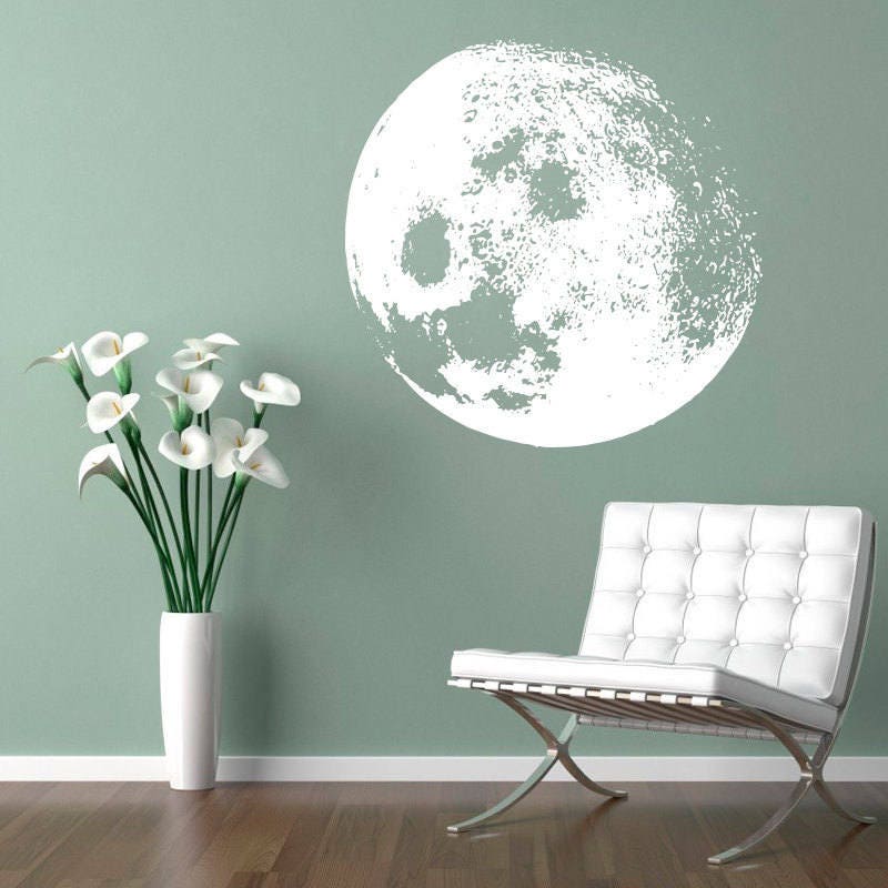 Moon Decal - Moon Home Decor Sticker - Customize Moon Color for Home Decor - SKU:MOONWDEC-1