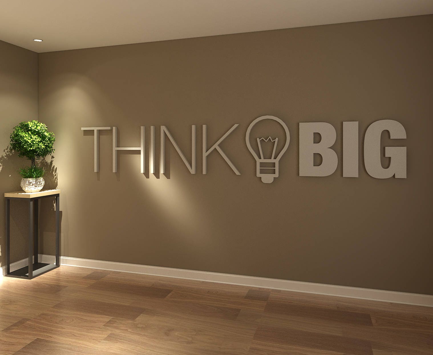 Think Big, Office, Wall, Art, Decor, 3D, PVC, Typography, Inspirational, Motivational, Work, Sucess, Decals, Stickers - SKU:THBI-0