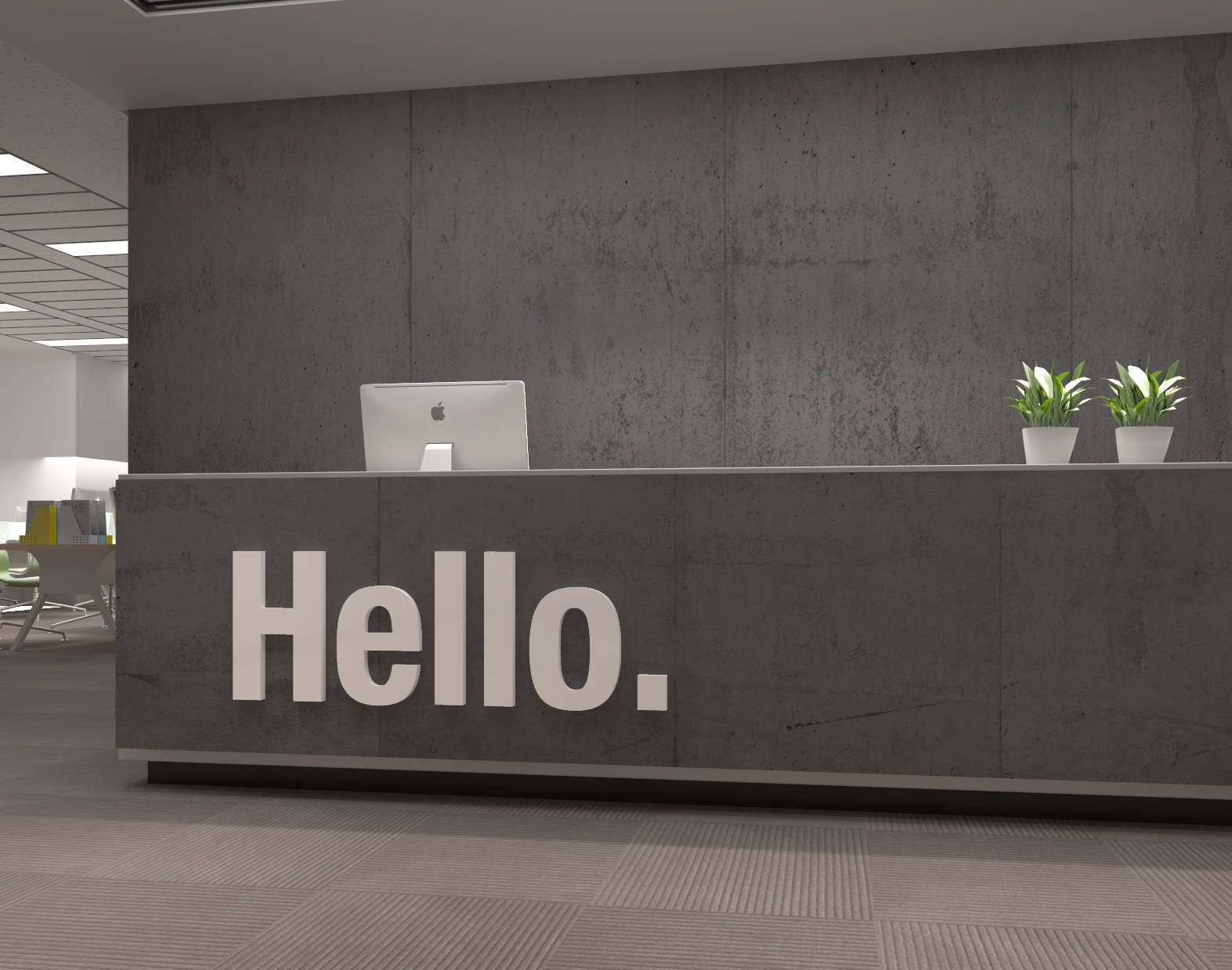 Hello, Office, Wall, Art, Decor, 3D, PVC, Typography, Inspirational, Motivational, Work, Sucess, Decals, Stickers - SKU:Hello-0