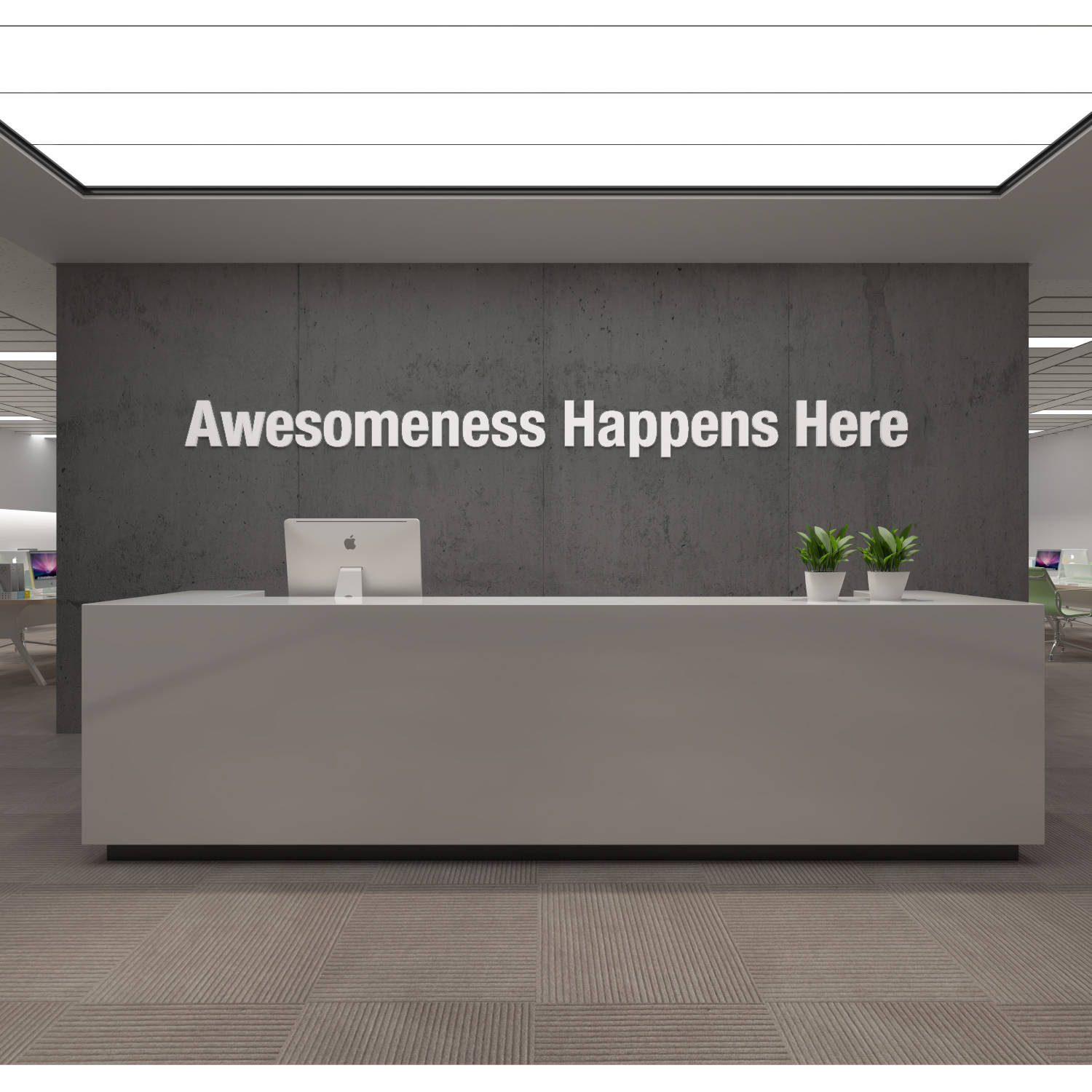 Awesome, Office, 3D, Typography, Wall, Art, Decor, PVC, Inspirational, Motivational, Work, Sucess, Decals, Stickers - SKU:AHH-1