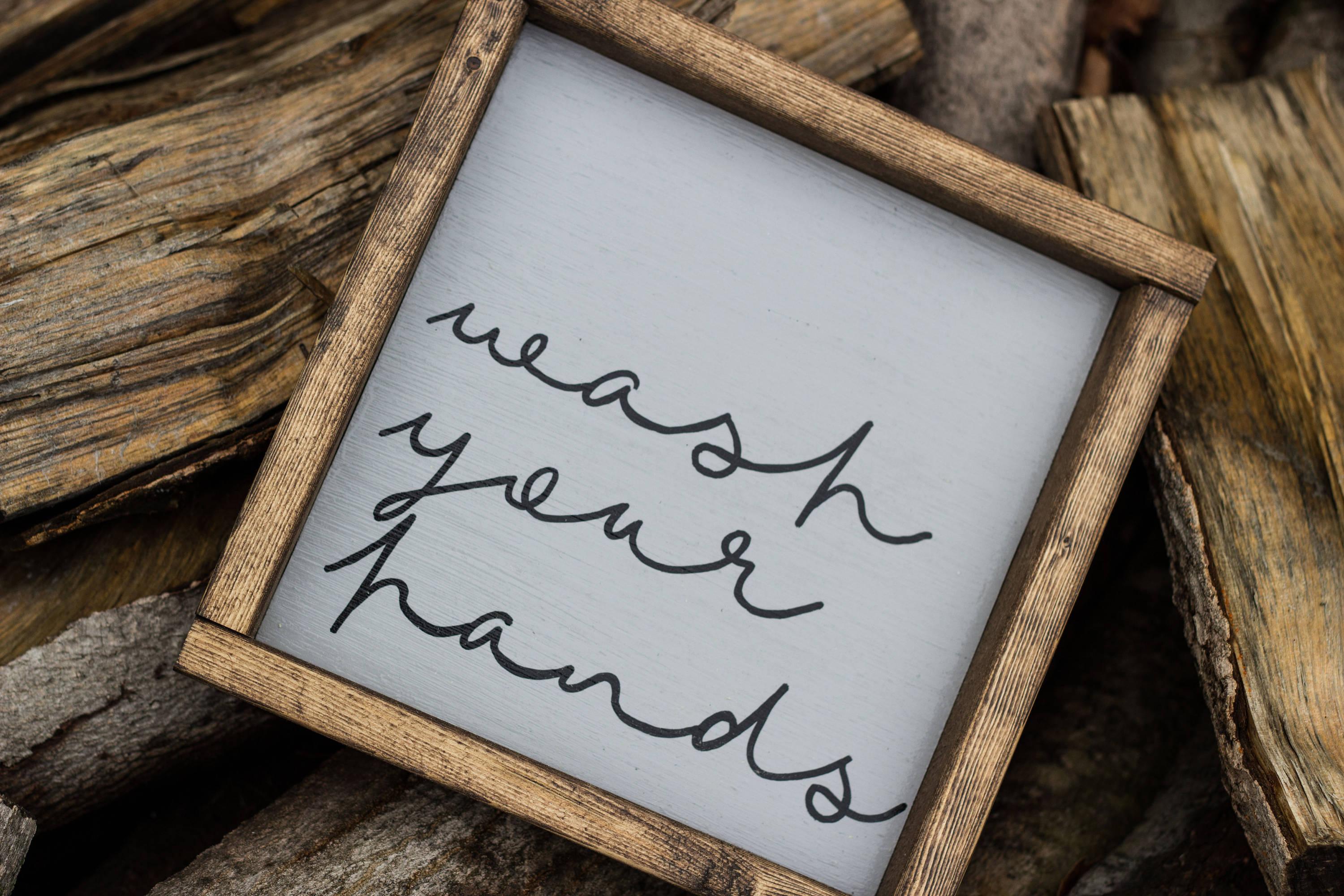 Wash Your Hands Sign Brush Your Teeth - PRHOMZ