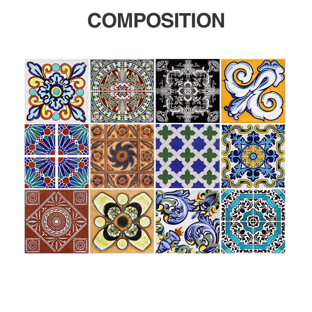 Talavera - Tile Decals - Tile Stickers - Talavera Traditional Tiles - Tiles for Kitchen - Kitchen Backsplash - Pack with 36 - SKU: TAPATi-1