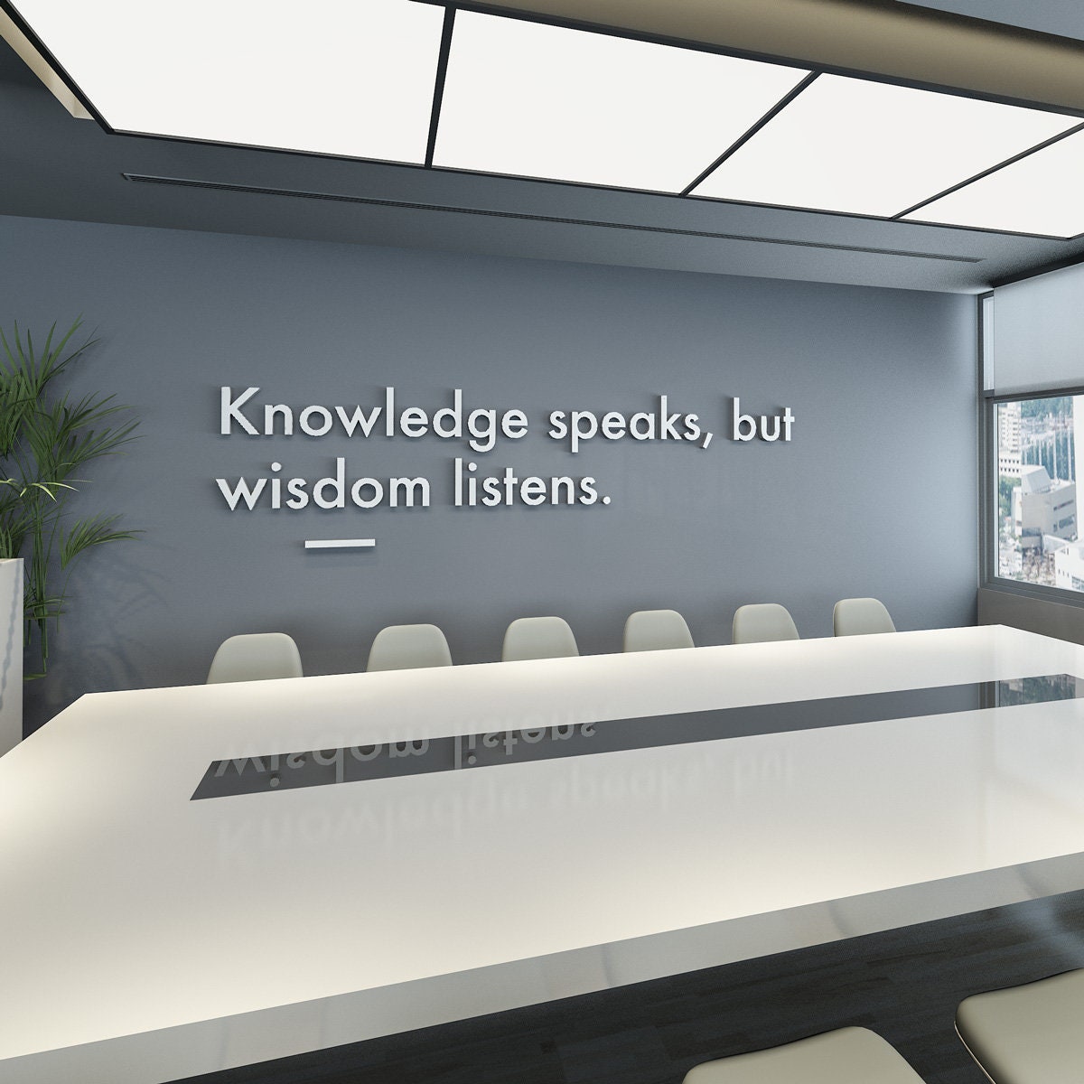 Wisdom Listens, 3D Wall Art, Office Decor, Office Wall Art, Meeting Room, Office Art, Wall Decor, 3D, Office Quotes, Quotes - SKU:KSWL-0