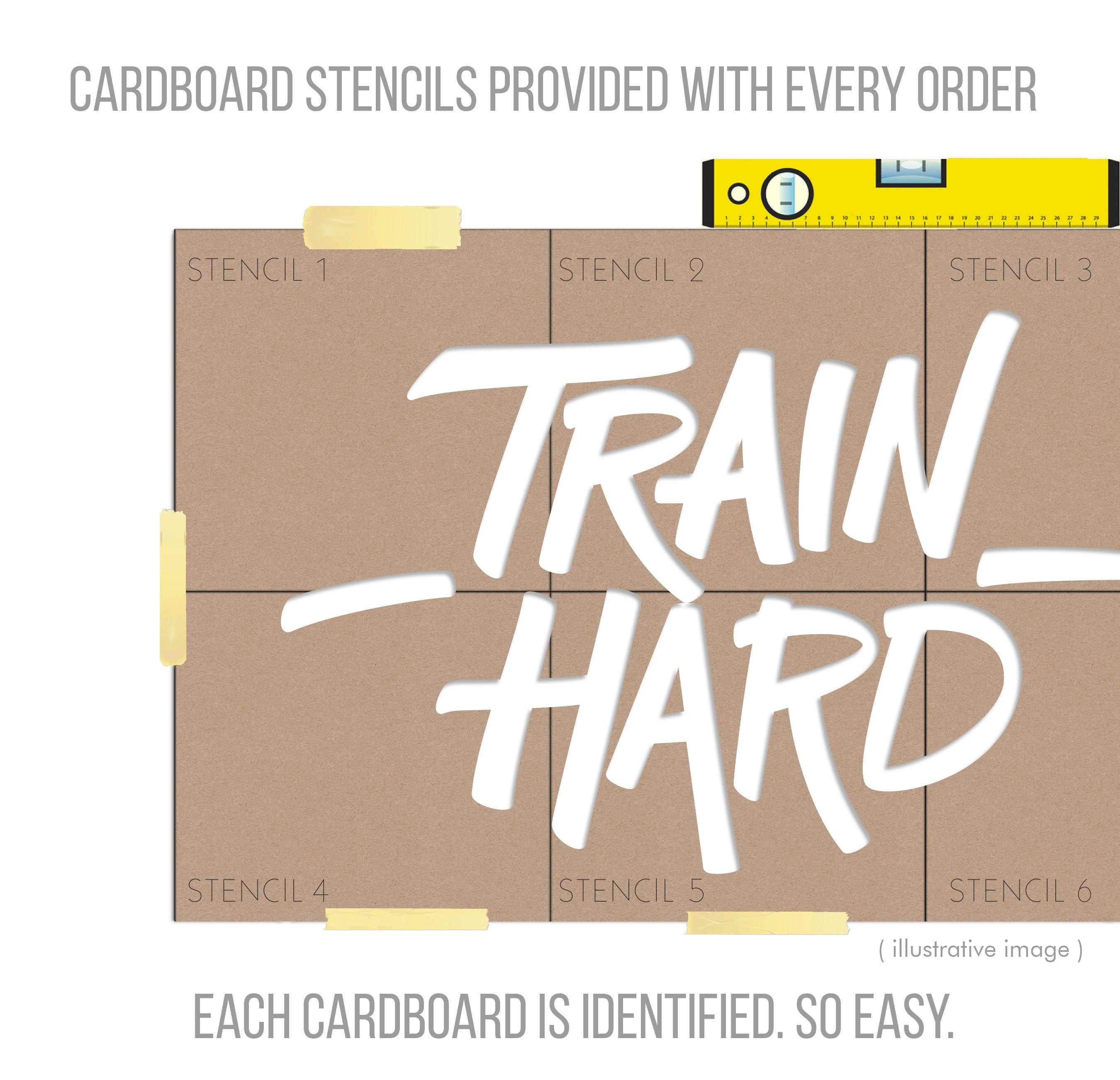 Train Hard, Large Fitness Sign, Gym Wall Art Decor, Gym Design Ideas, Exercise Quotes, SKU:TH-3