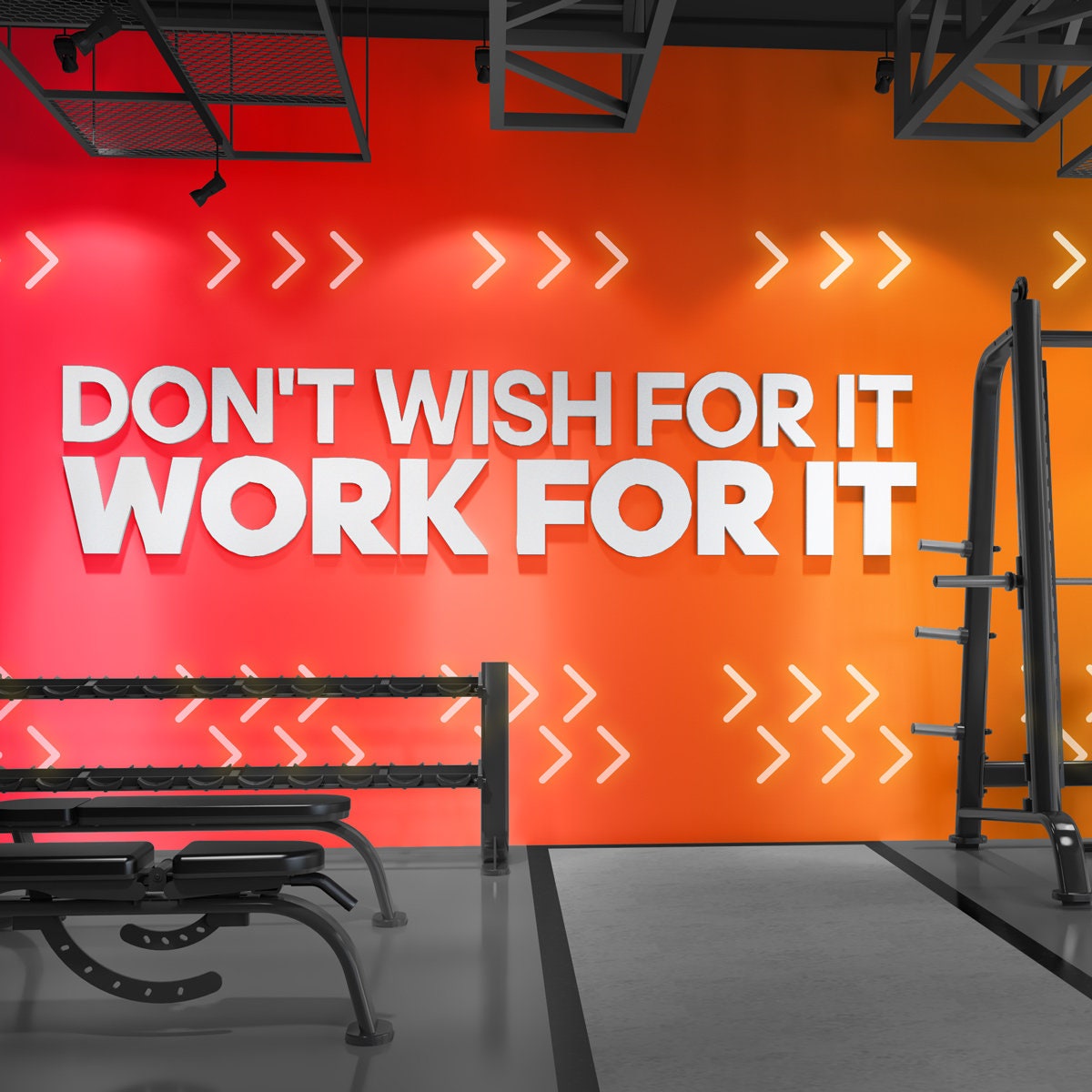 Work for It, Signs, Gym Wall Art, Wall Hangings, Gym Decor, Gym,  Gym Stickers, Wall Decor, Wall Art, 3D, 3D Art, Gift - SKU:WFI-0