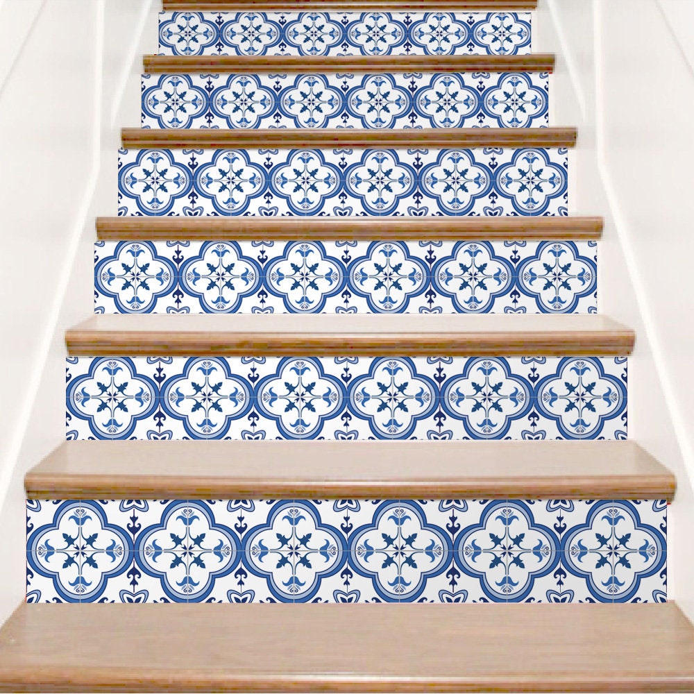 Portuguese Tiles, Carrelage Adhésif, Fliesenaufkleber, Tile Decals, Tile Stickers, Stickers Carrelage, Stair Stickers, PACK 24 - SKU:PORTL-2