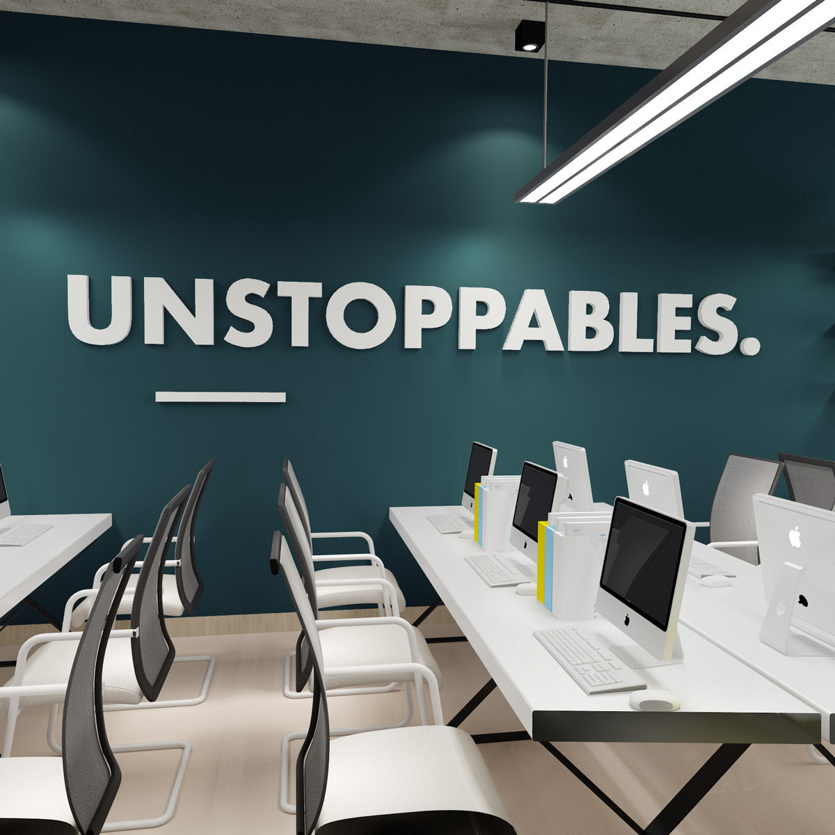 Unstoppables, Office, Wall, Art, 3D, Typography, Decor, PVC, Inspirational, Motivational, Work, Sucess, Decals, Stickers - SKU:UNST-1