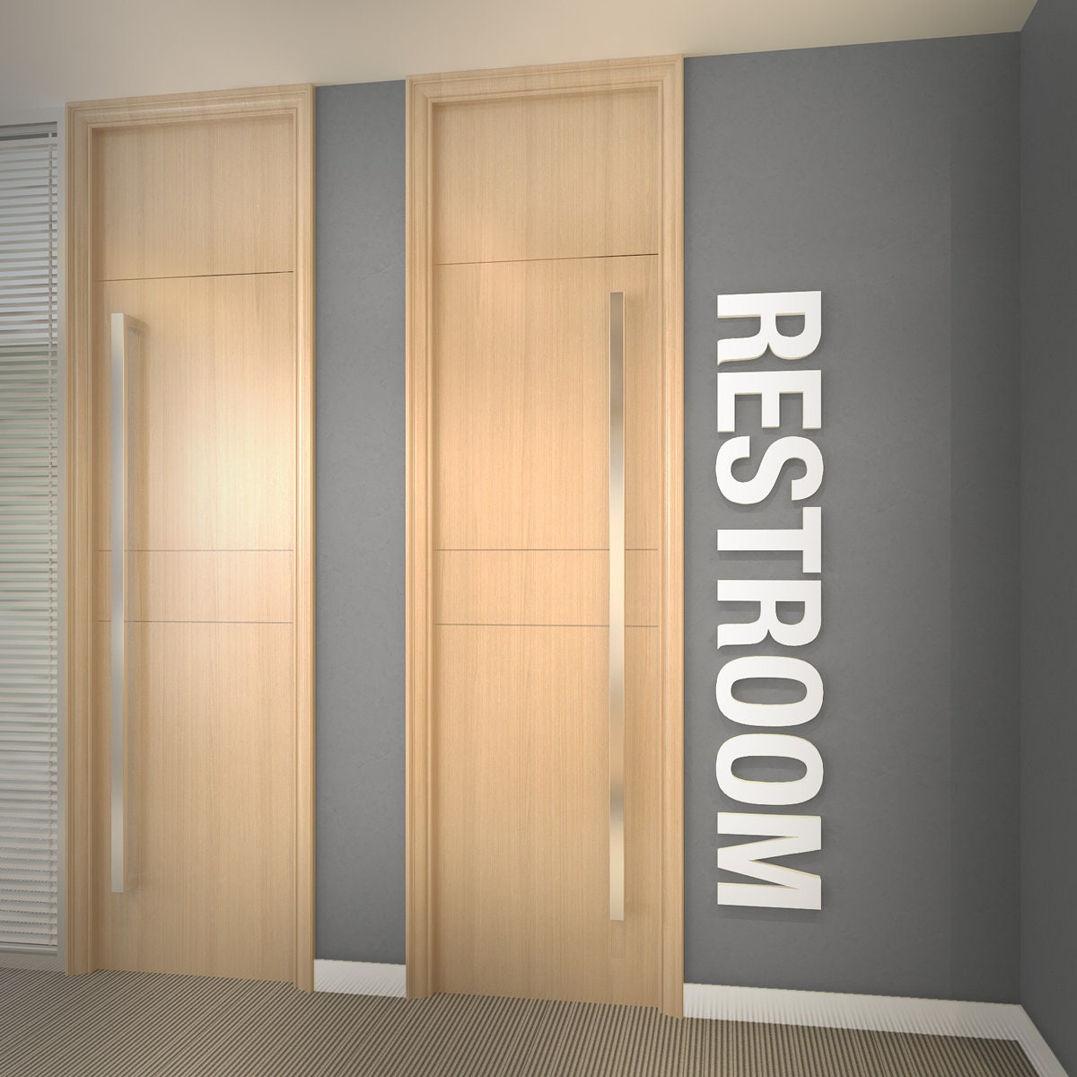 Restroom, Office Wall Art, Corporate, Office supplies, Office Decor, Office art, Typography Decal, Office Sticker, Office Sign - SKU:REST-0