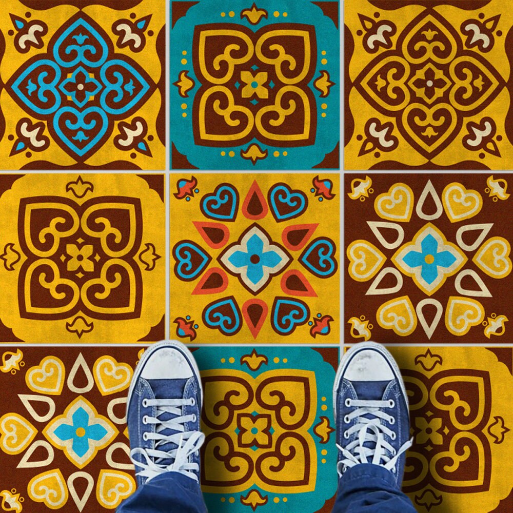 Buenos Aires Tile Stickers, Talavera Tile, Suitable for Wall and Floor, Waterproof, All Sizes, Modern Decor, Art Print, PACK 24, SKU:TTYBB-2