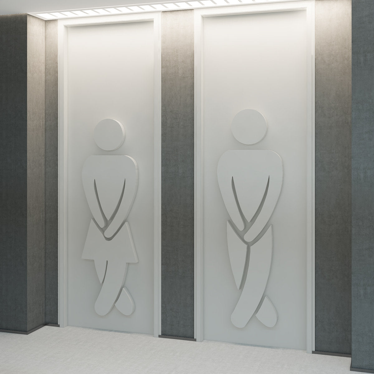 Bathroom Sign , WC Sign ,Dimensional sign, Art for Global Offices,  Receptions, Lobbies, Hotels and Entryways - SKU:BS3D-0