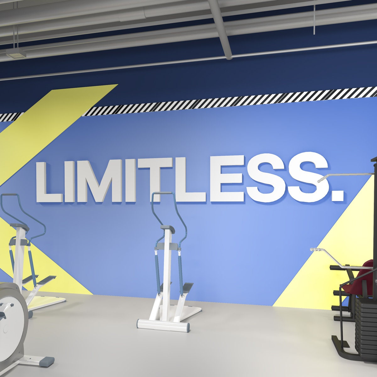 Quotes, Gym Decor, Limitless, Gym Wall Art, Gym,  Gym Stickers, Wall Decor, Wall Art, 3D, 3D Art, Wall Hangings, Signs, Gift - SKU:Limit-0