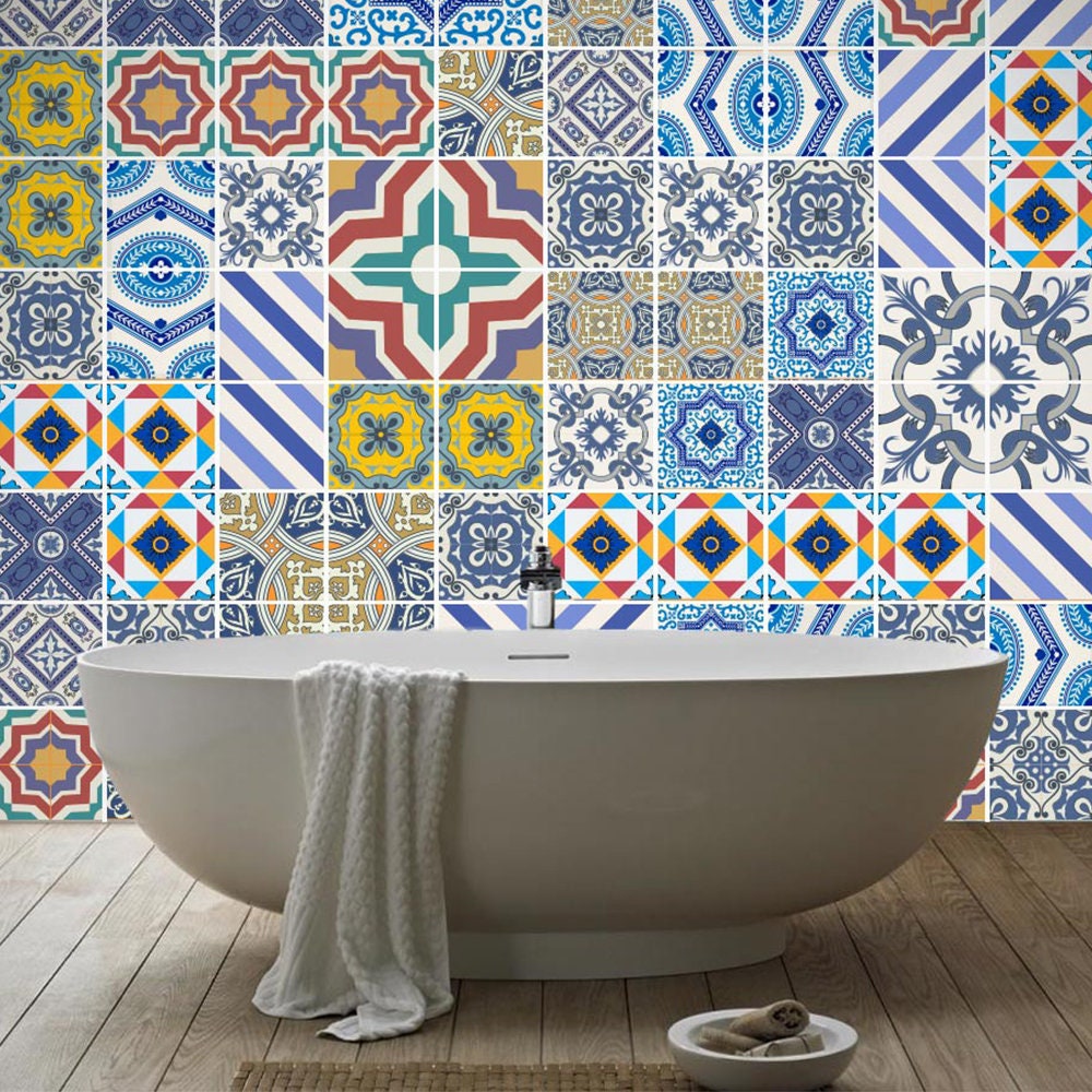 Mosaic Tiles, Carrelage Adhésif, Mosaic Wall Art, Fliesenaufkleber, Tile Stickers, Tile Decal, Tile, Tiles, Sticker, Pack of 100 - SKU:ROYAL-0