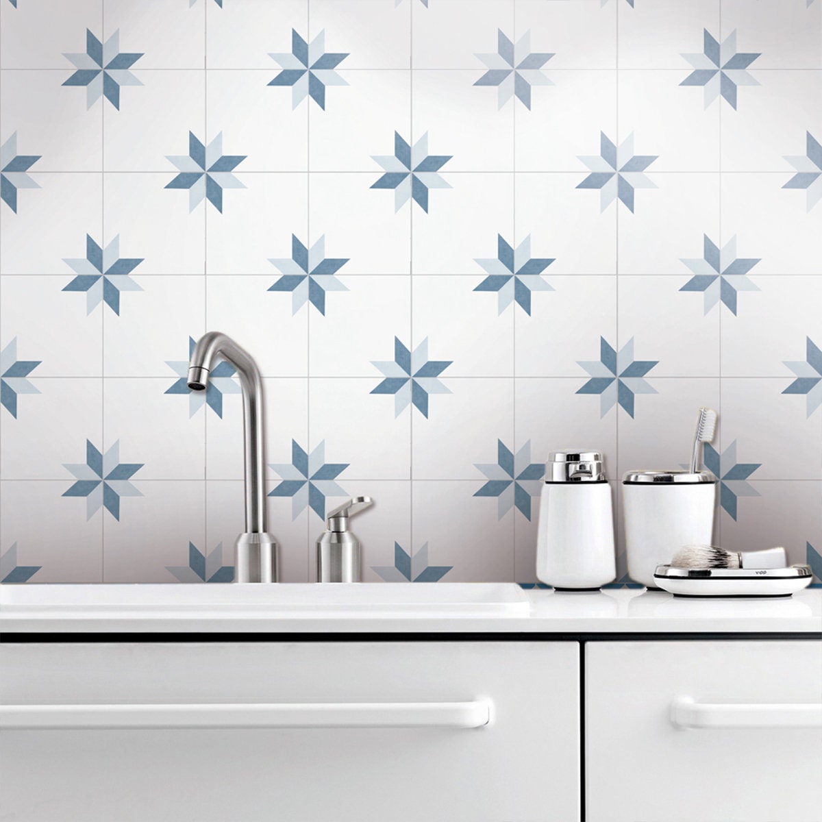 Lyon Tile Stickers, Stars Style Tile Sticker, Tiles Decals, Tiles for Kitchen, Kitchen Splash Back, Tiles for Bathroom, PACK of 10, SKU:SSTD-2