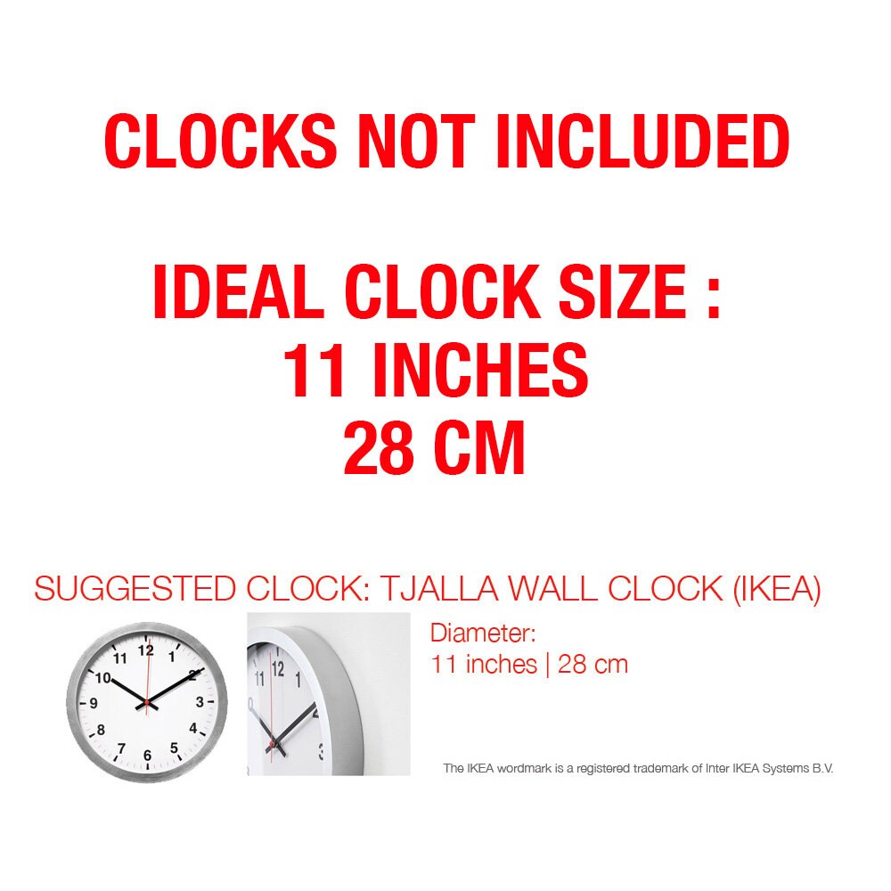 Custom Time zones , World Clocks Workplace wall art , Multiple Time Zone, Workplace Decor World Time wall, Clocks Not Included SKU:WOCLOK-2