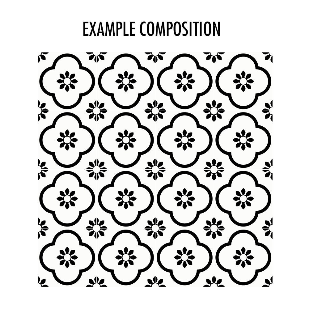 Fliesenaufkleber bad, Tiles for Kitchen/Bathroom Back splash - Floor decals - Modern Encaustic Cement, Tile Sticker, PACK OF 10 - SKU:ModCa-1