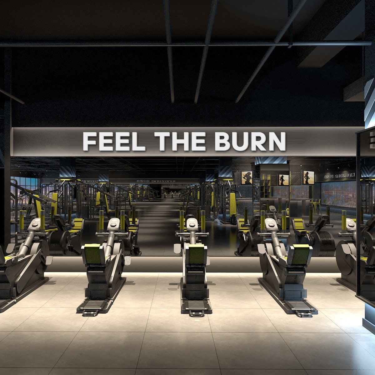 Feel the Burn, Gym Wall Art, Quotes, Gym Decor, Gym,  Gym Stickers, Wall Decor, Wall Art, 3D, 3D Art, Wall Hangings, Signs, Gift - SKU:FETB-0