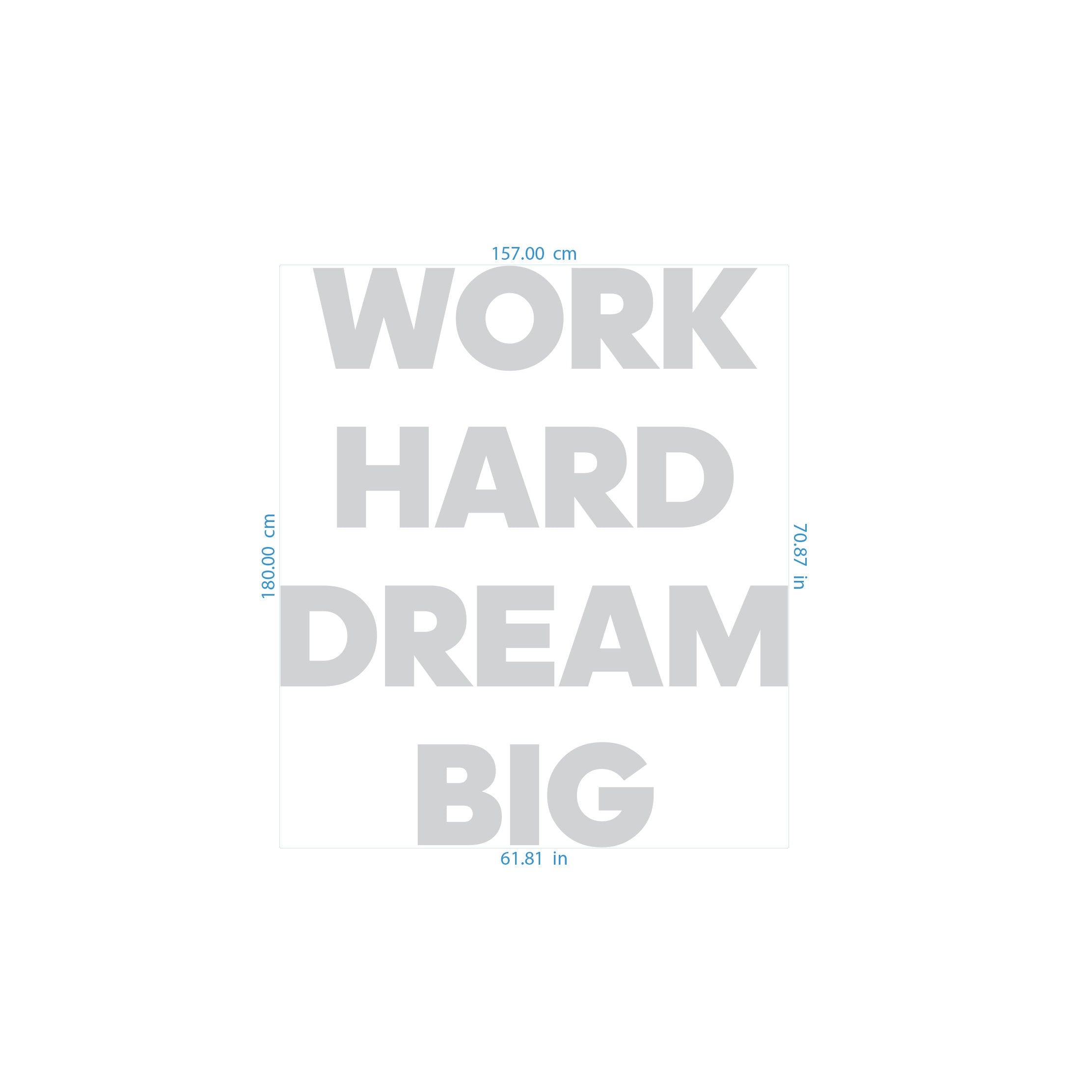 Work Hard, Dream Big, Dimensional Quote for Office, Motivation, Wall Phrase, Wall Decore, SKU:WHDB-2