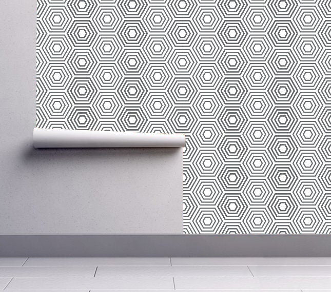 Hexagon wall art, removable, reposicionable wallpaper - SKU:GBHP-4