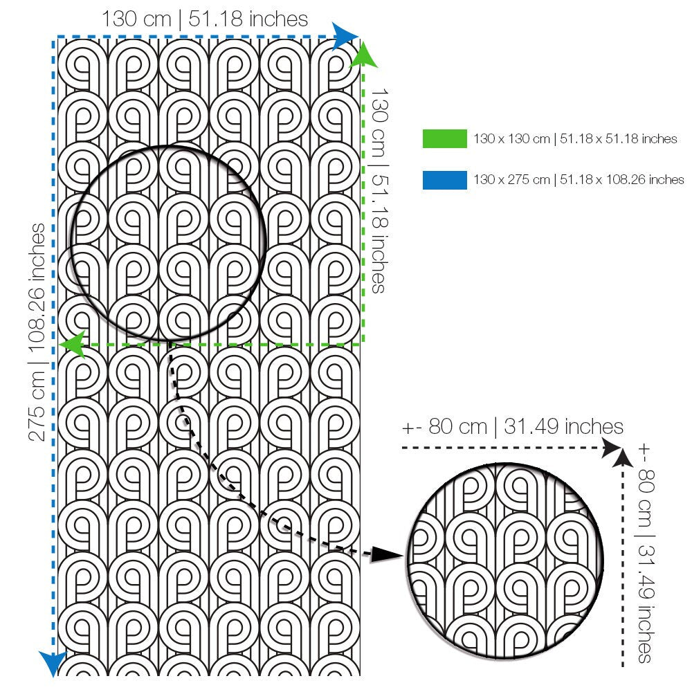 Art Deco Circular - Art Deco Pattern - Pattern Printed Wall Art - Wallpaper - Removable Wallpaper - SKU:ADCW-4