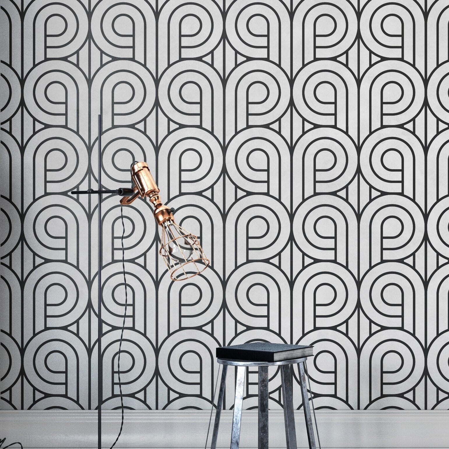 Art Deco Circular - Art Deco Pattern - Pattern Printed Wall Art - Wallpaper - Removable Wallpaper - SKU:ADCW-0