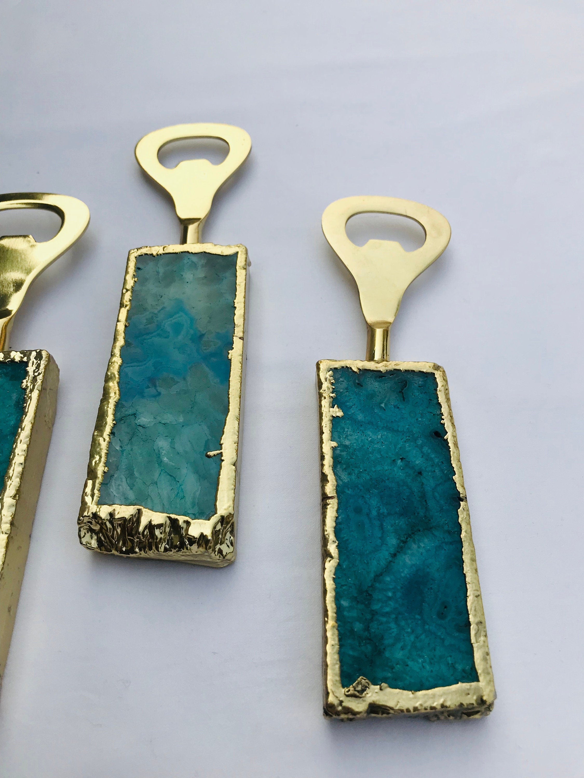 Set of 3 Aqua Agate Bottle Openers-3