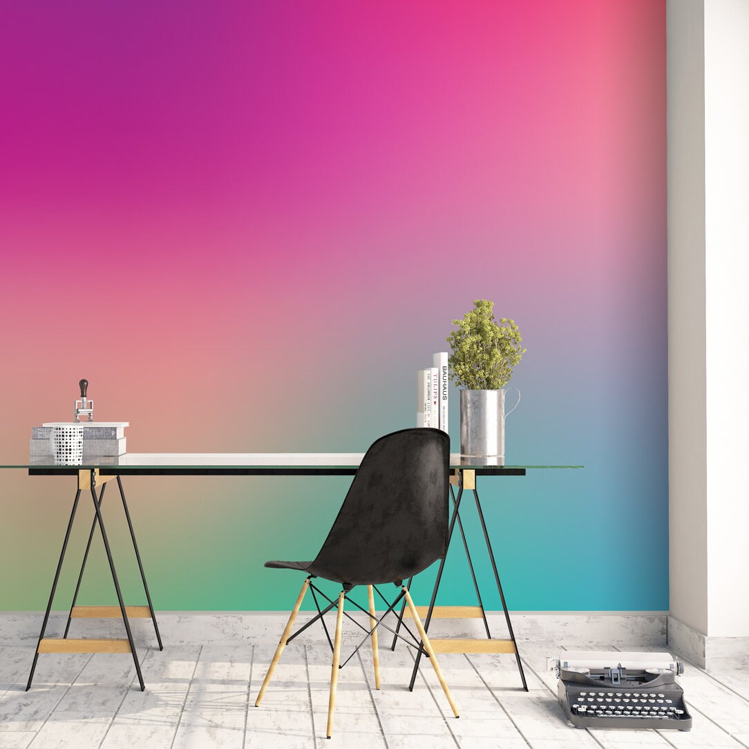 Chromatic, Gradients, Removable, Ombre, Peel and stick, Self adhesive, Temporary, Wall Mural, Fabric, Reusable, Art - SKU:Chroma-1