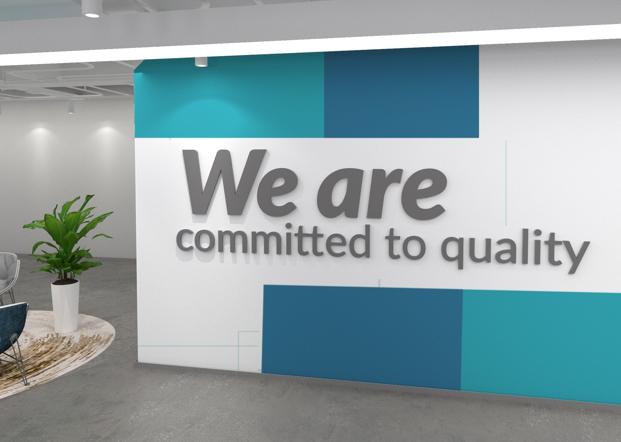 Office Decor Affirmation Quote - We are committed to quality - SKU:EACQ-3