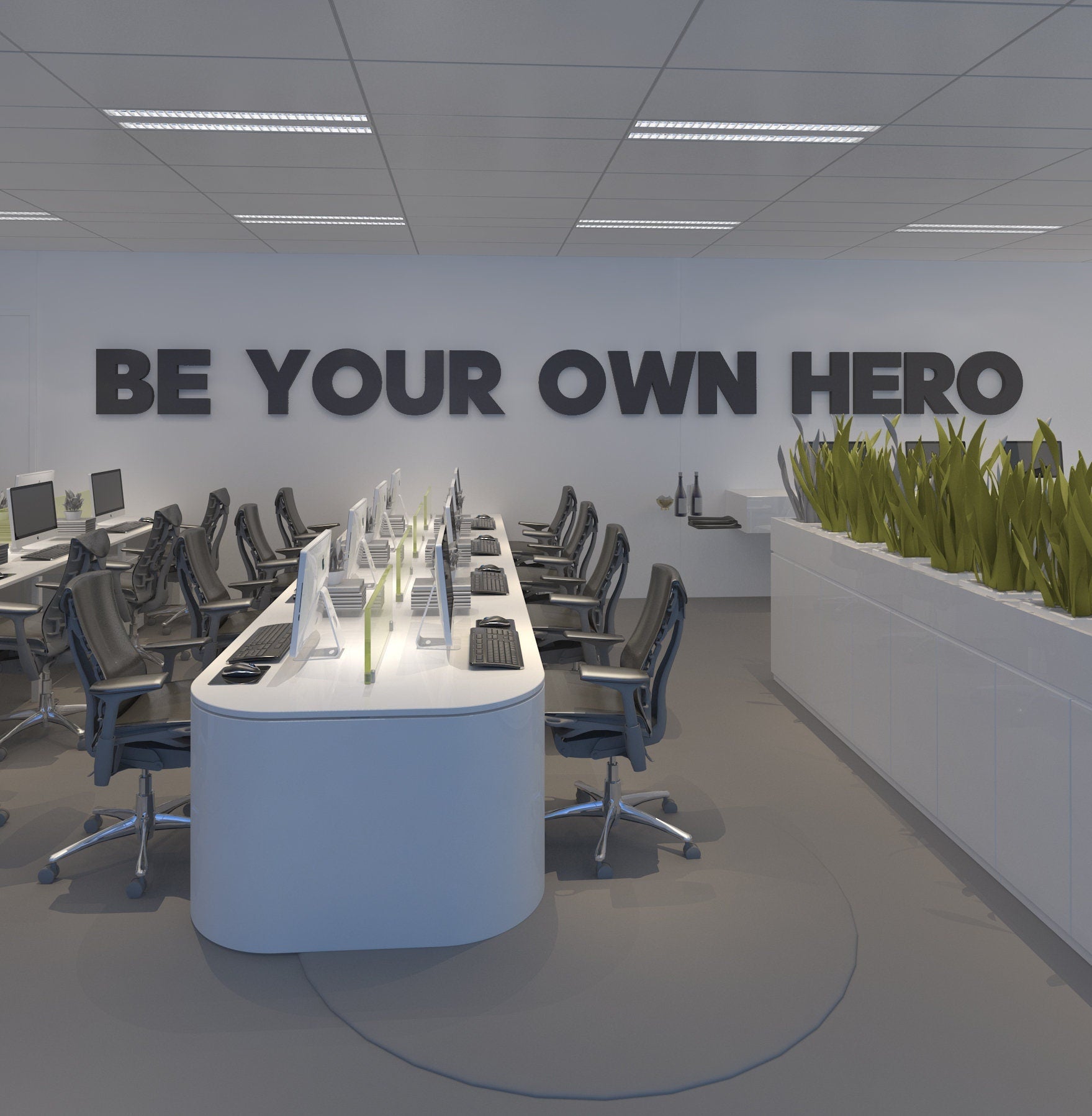 Office Sign , Motivation Sign , Company Office Motivation Sign, Be Your Own Hero, Custom Sign - SKU:HERO-0