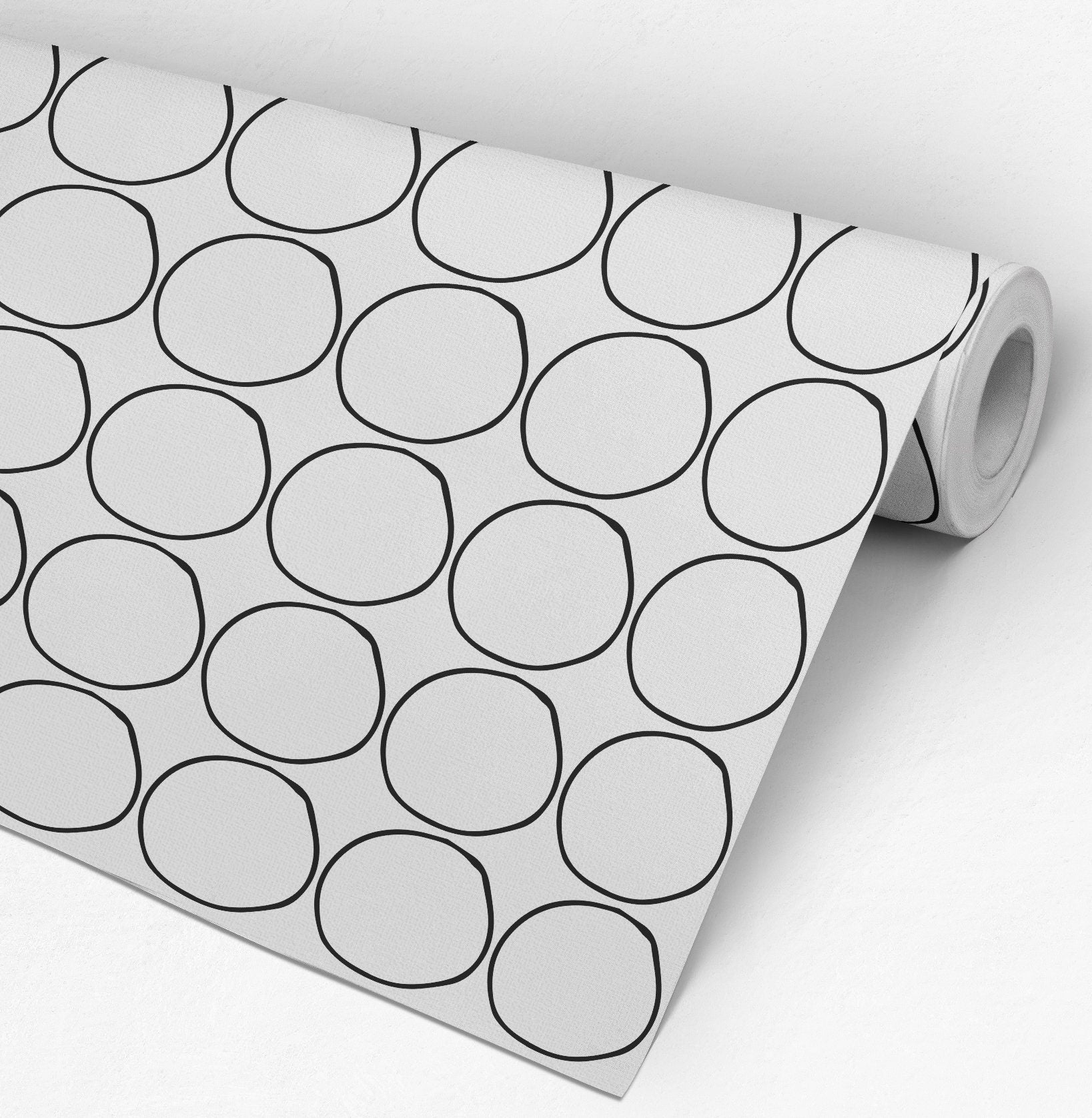 Minimalist circles pattern , geometric , easy stick removable wallpaper  - SKU:HDRP-3