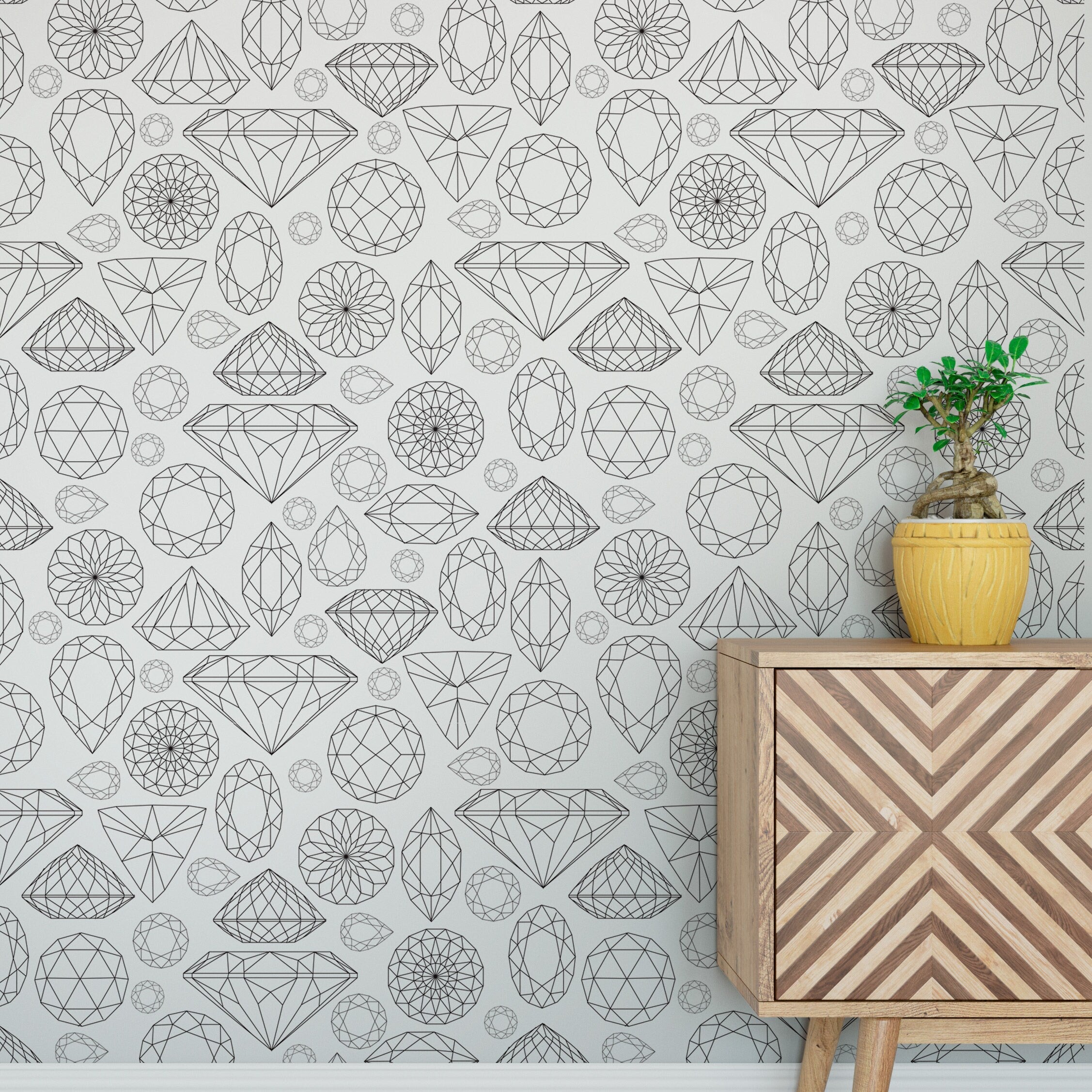 Diamonds wall mural,  wall decals stickers alternative, Wallpaper - SKU:BDPW-1