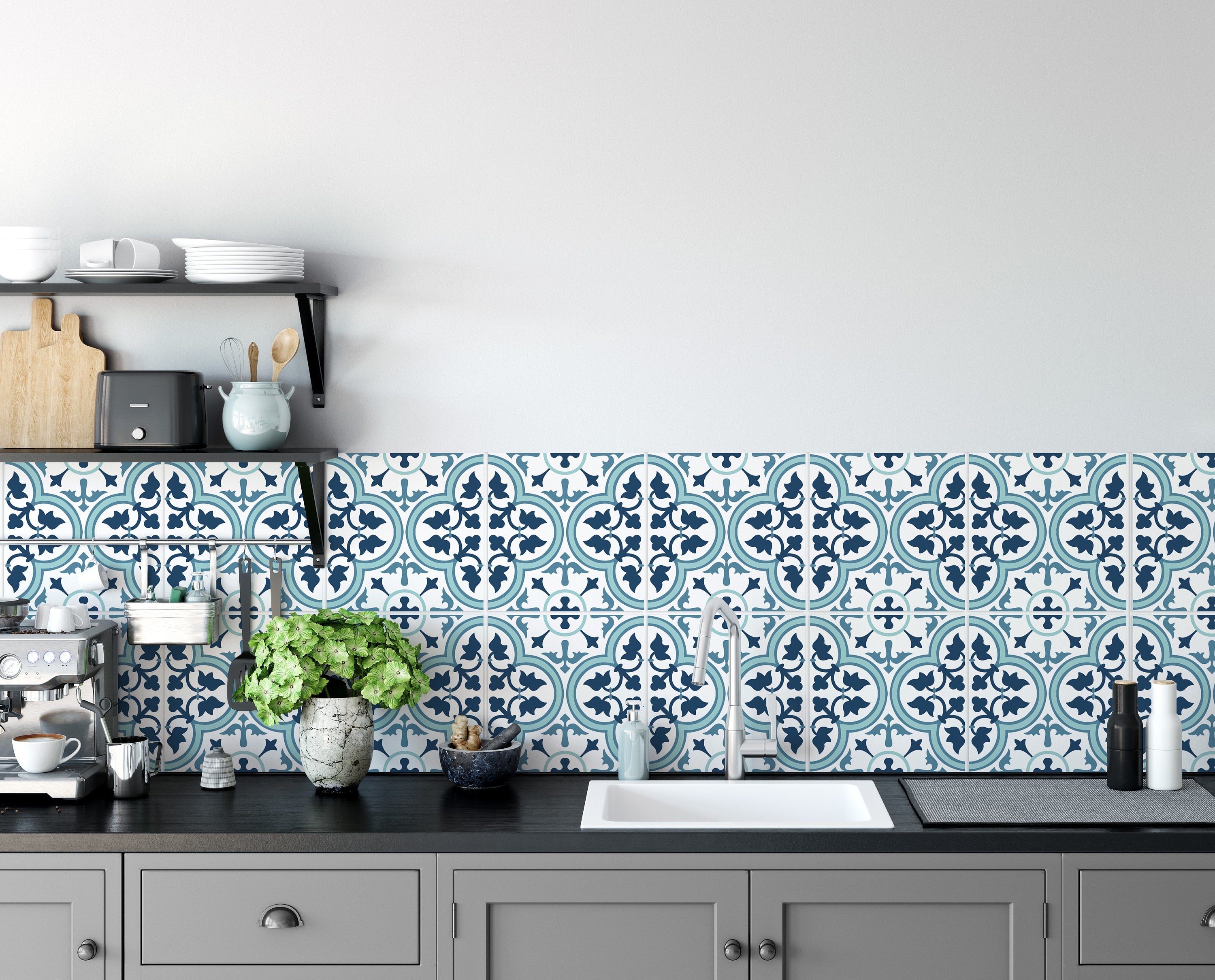 Kitchen backsplash wallpaper - Lagos Pattern - SKU:RT02-3