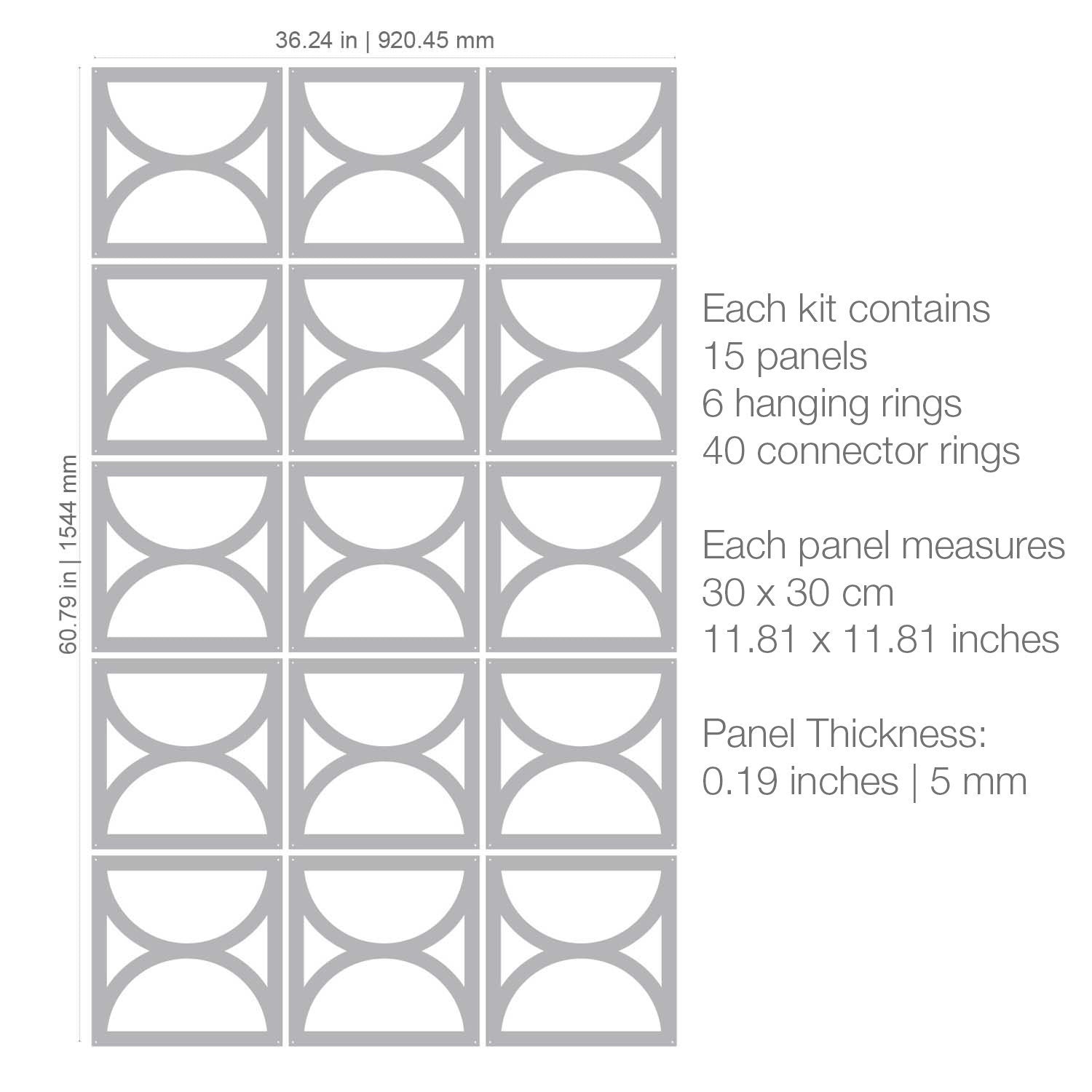 Privacy Screens system for decorating walls, dividing rooms, offices, shops  - SKU:MO46-3