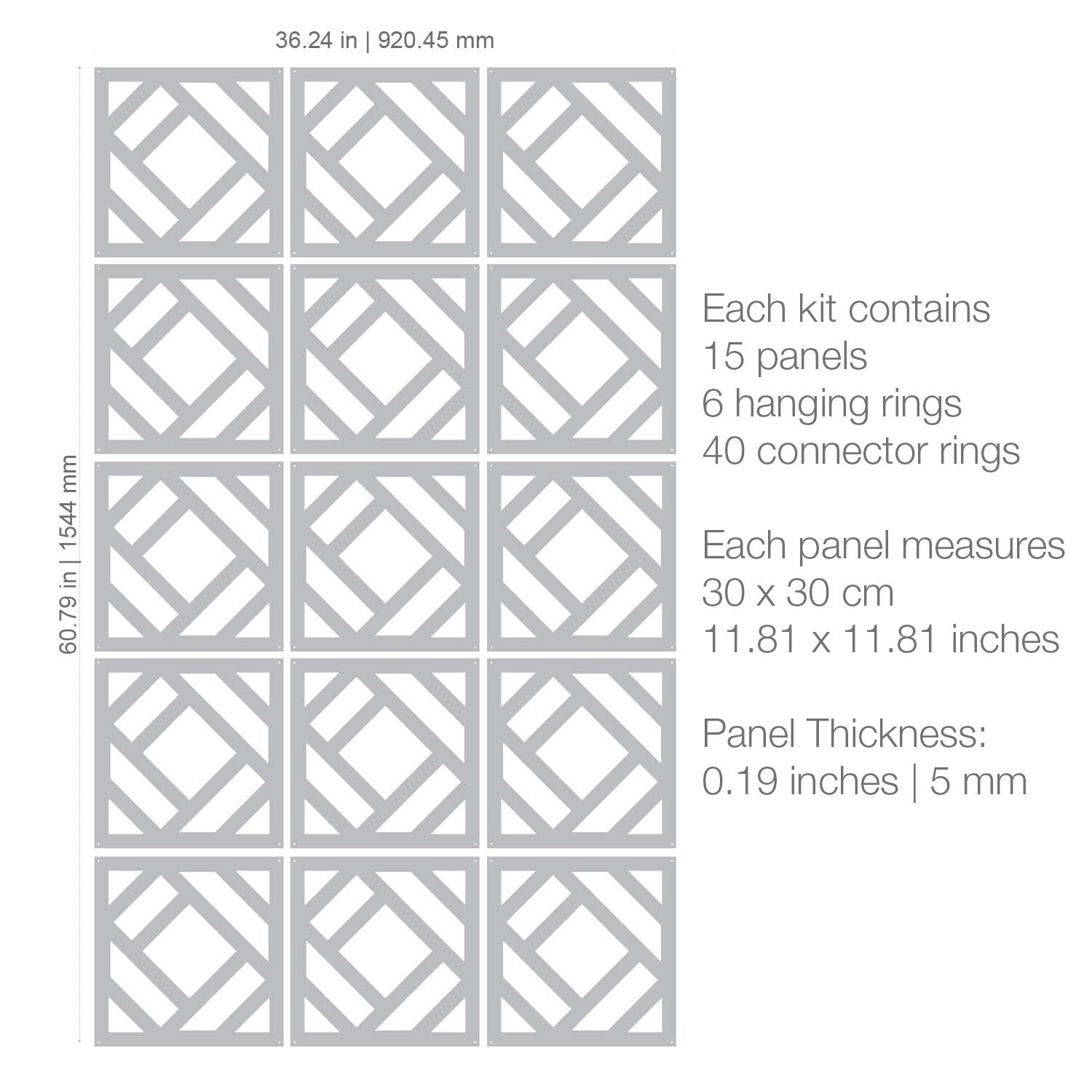 Screen Divider system for decorating walls, dividing rooms, offices, shops  - SKU:MO45-4