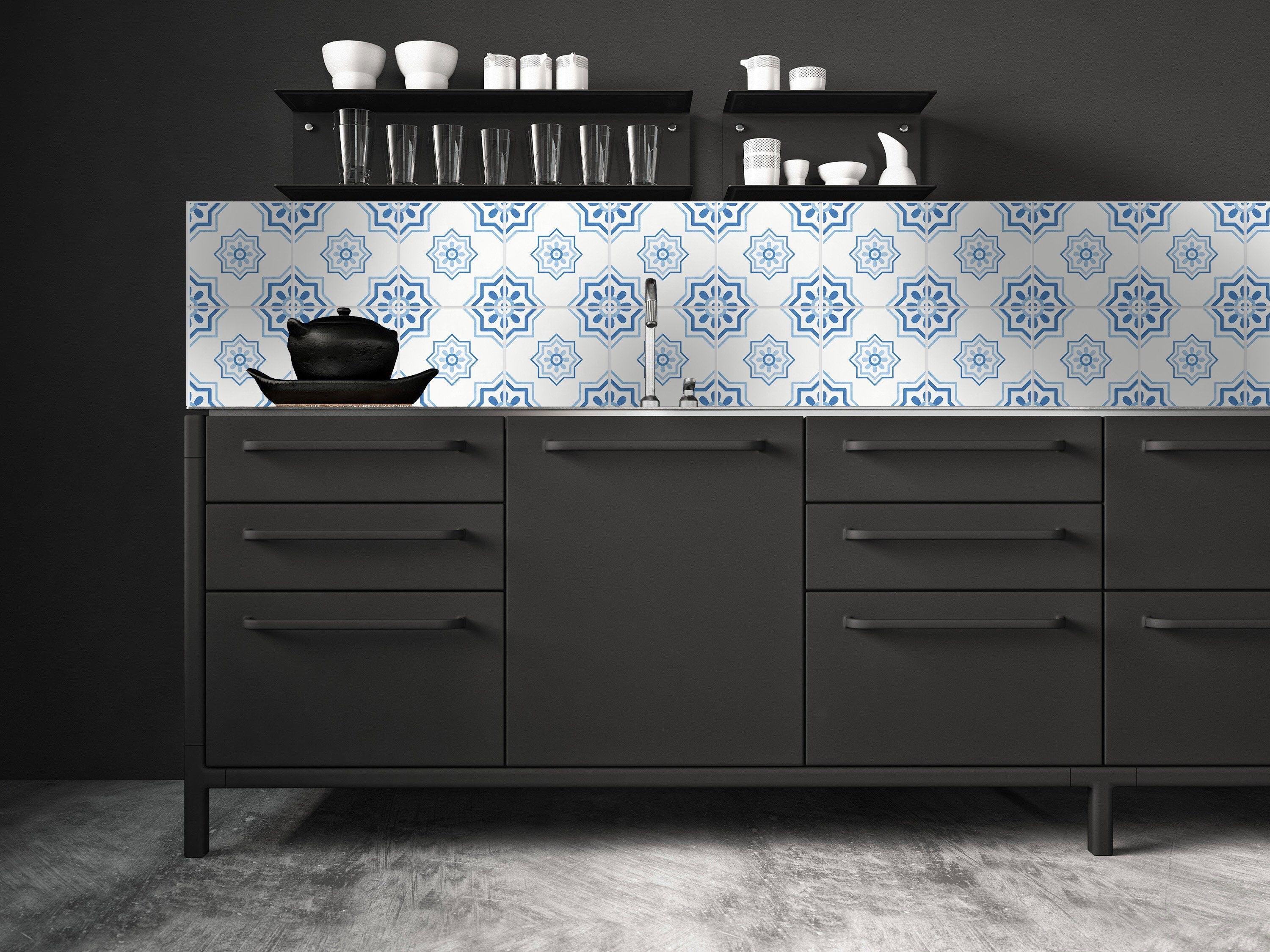 Decorate a kitchen with temporary wallpaper and backsplash - Malaga- SKU:RT08-1