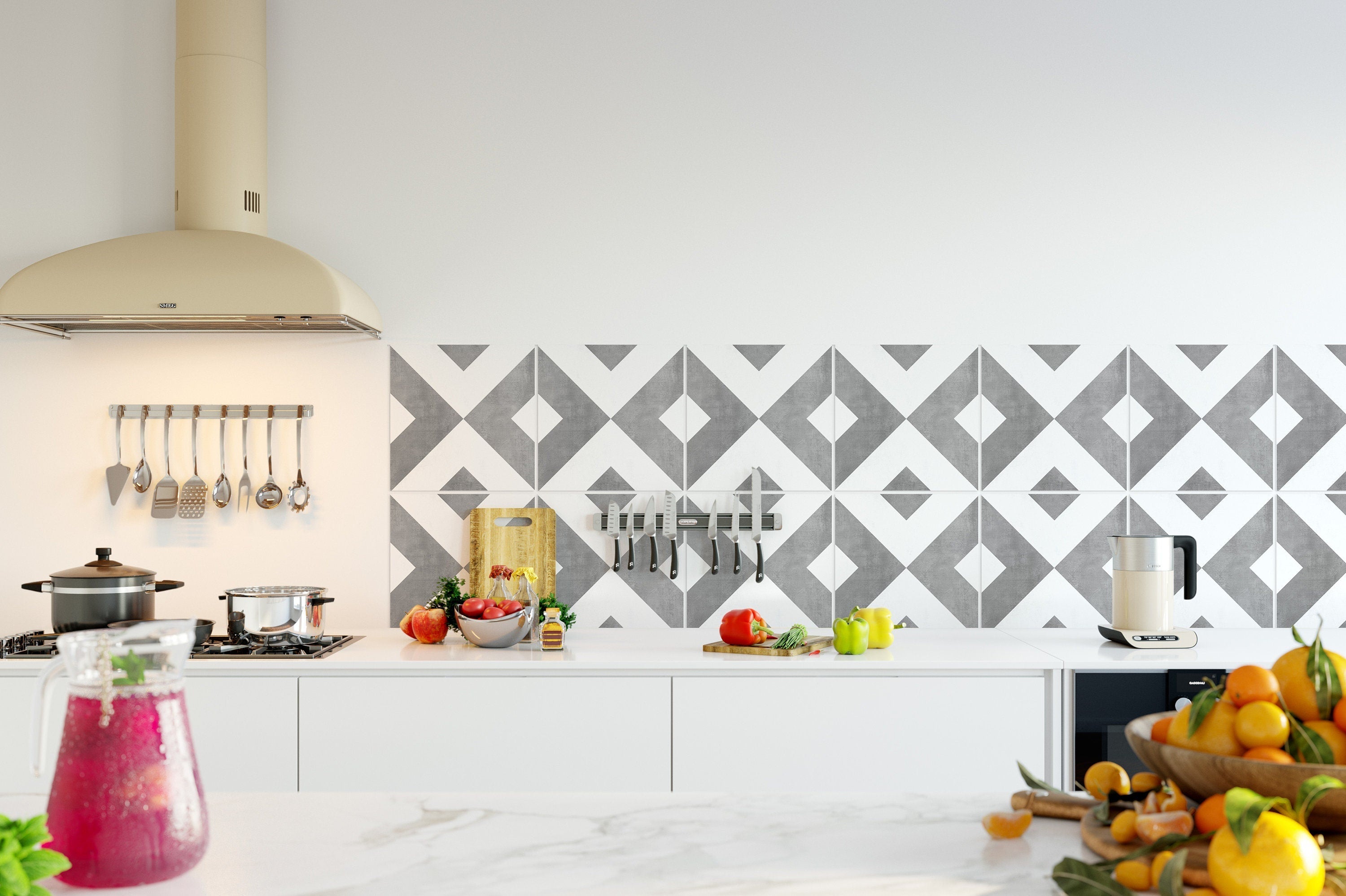 Crédence Adhésive, Kitchen Backsplash, Backsplash Decals, Roll Tile Stickers, DIY Vinyl Renters, SKU:RT15-4