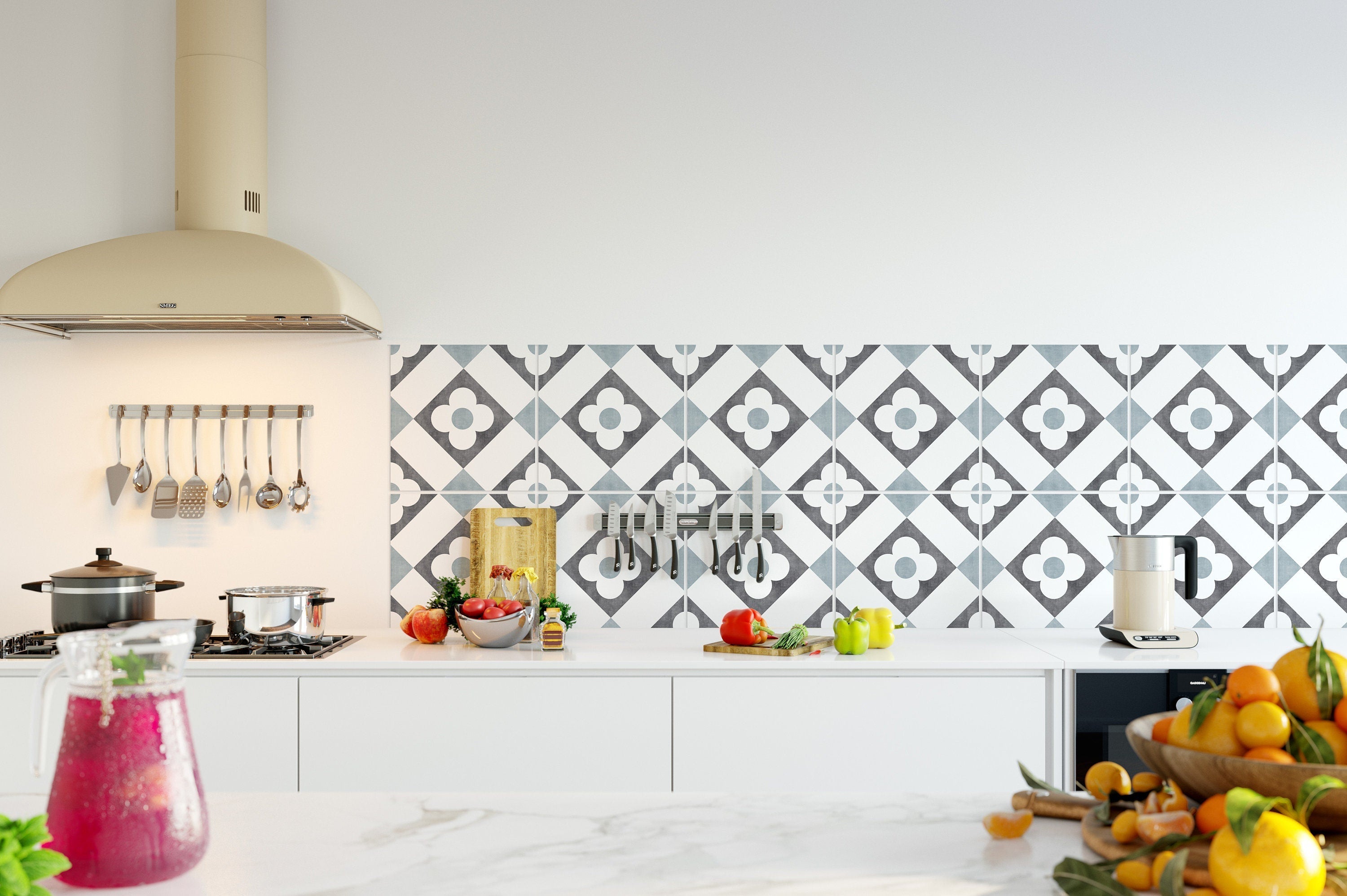 Roll Tile Stickers, Kitchen Backsplash, DIY Vinyl Renters, Piastrelle Adesive per Cucina, SKU:RT41-4