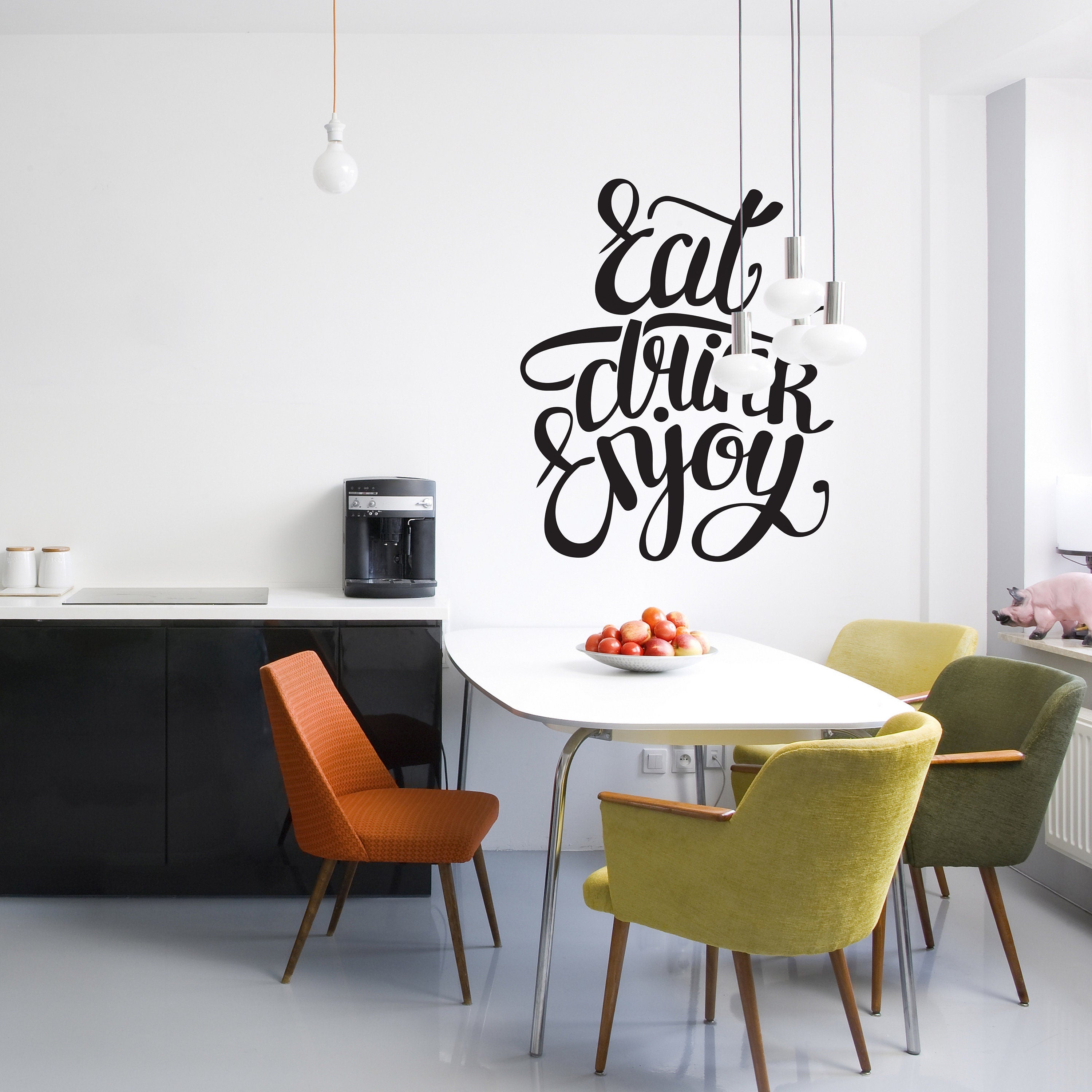 Eat Drink Enjoy - Wall Art - Wall Decal - Wall Sticker - Wall Decor - Decals - Stickers - Art Print - Art Prints - Dining Room - SKU:EDEVin-2