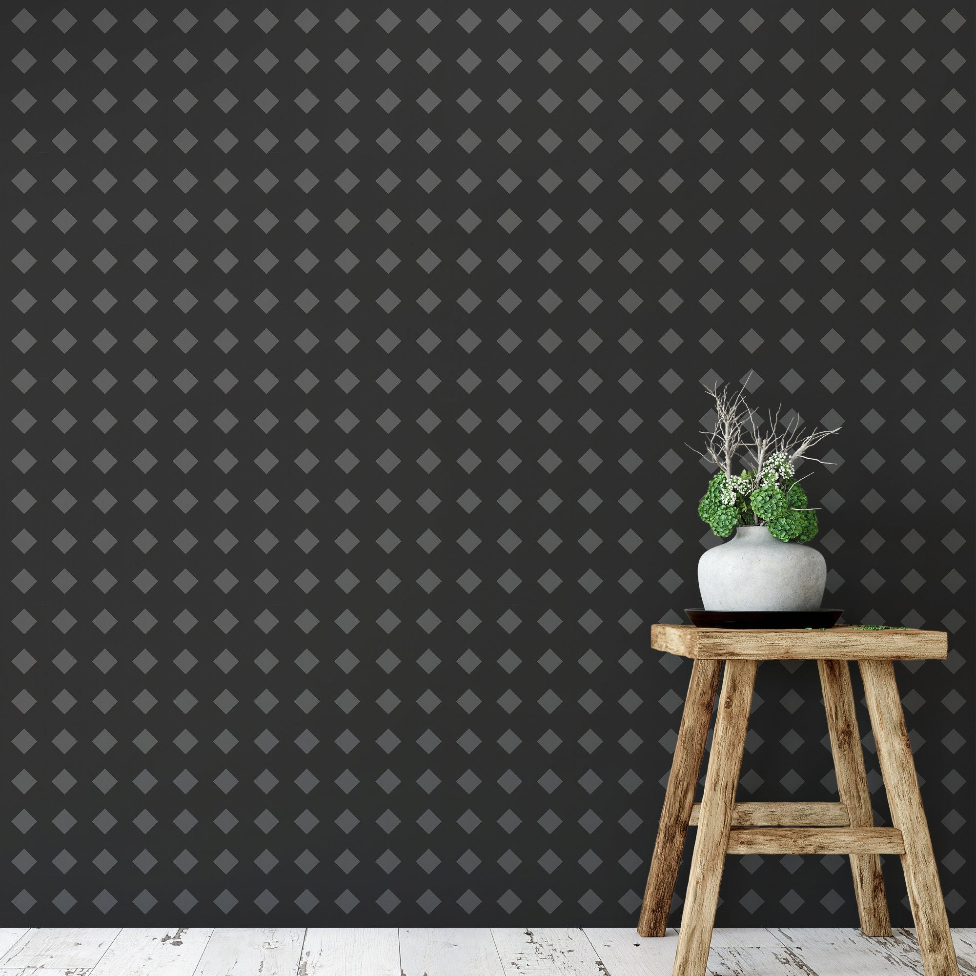 Black and Gray removable wallpaper / patterned wallpaper / temporary wallpaper / self adhesive wallpaper - SKU:WRBG02-4