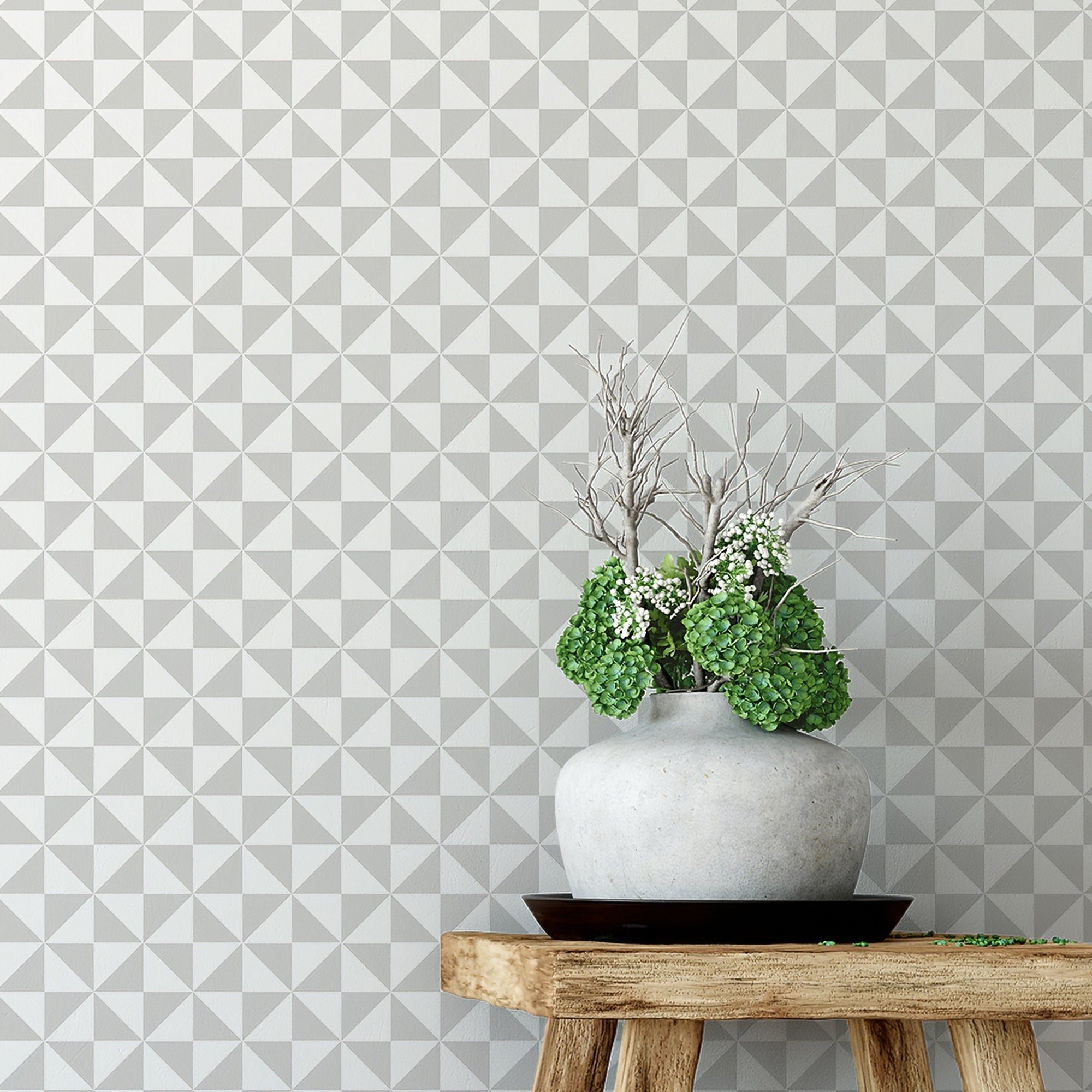 Modern Geometric Removable Wallpaper // Sophisticated Peel and Stick Wallpaper // Self-Adhesive Reusable Wall Mural - SKU:WRLG03-1