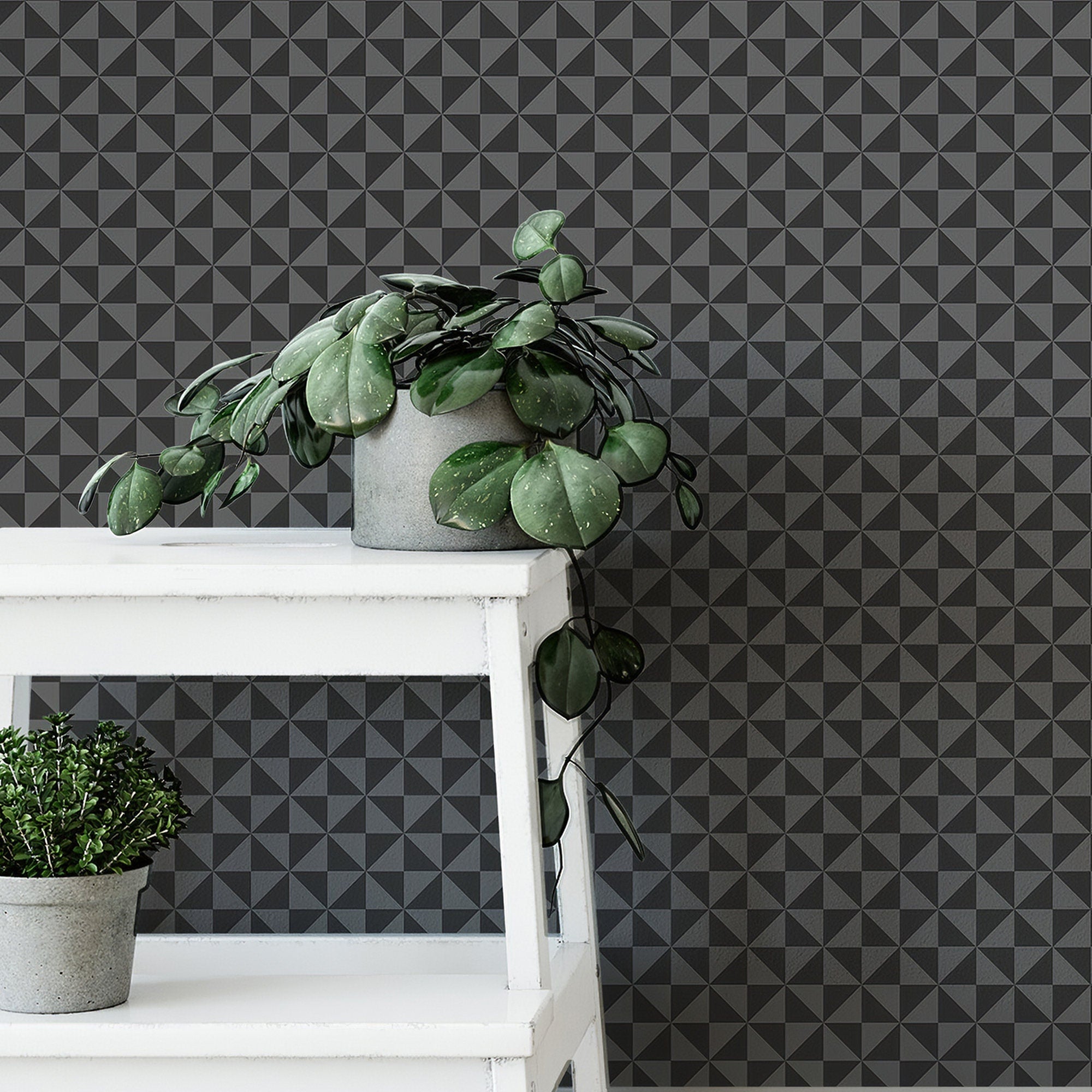 Dark geometry removable Wallpaper - traditional - Print wall mural - Self Adhesive Wall Decal - Temporary Peel and Stick - SKU:WRBG03-3