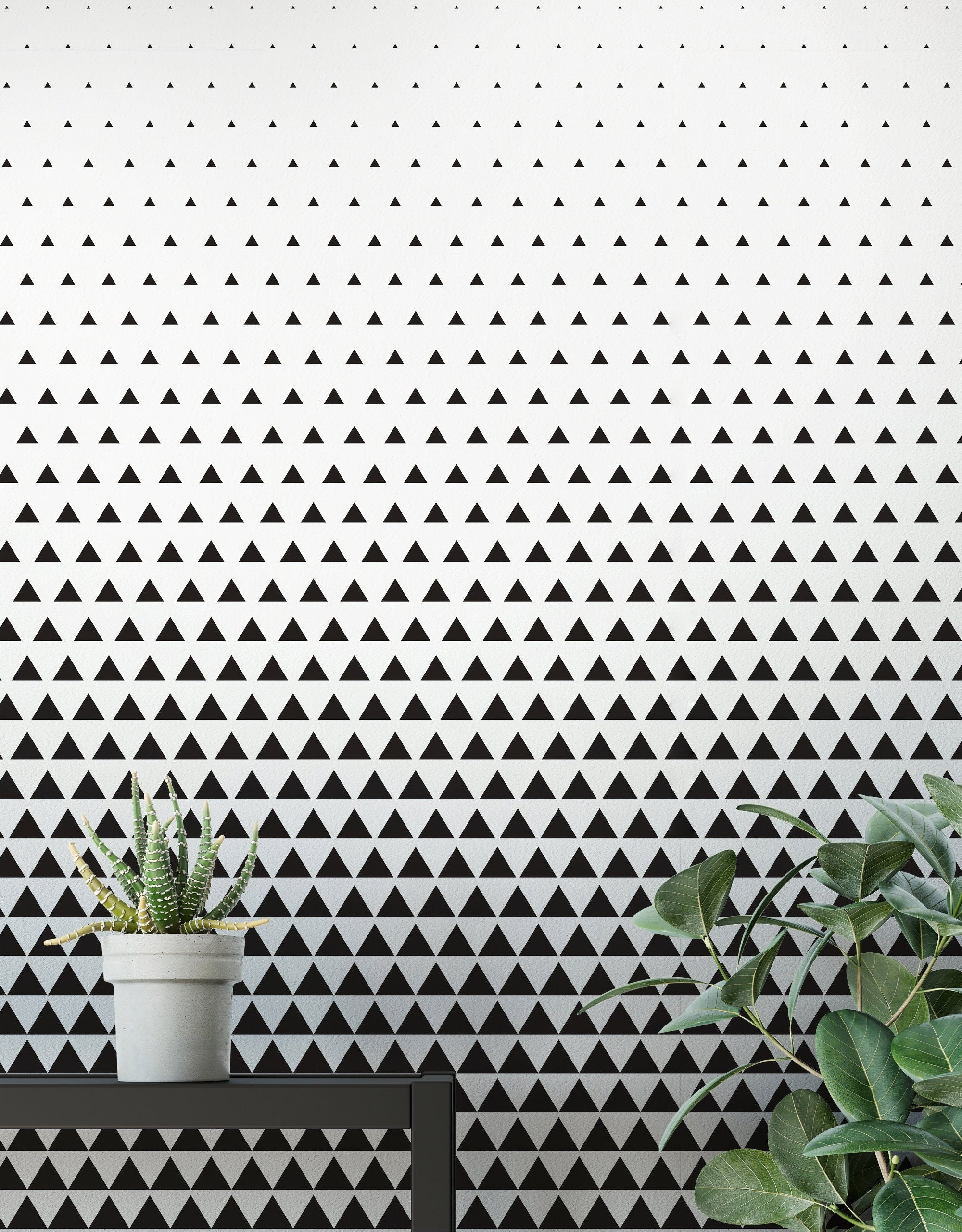 Geometric Wallpaper, Triangle Wallpaper, Minimal Wallpaper, Removable Wallpaper, Pattern Wallpaper, Peel and Stick, Mural - SKU:WRBW05-4