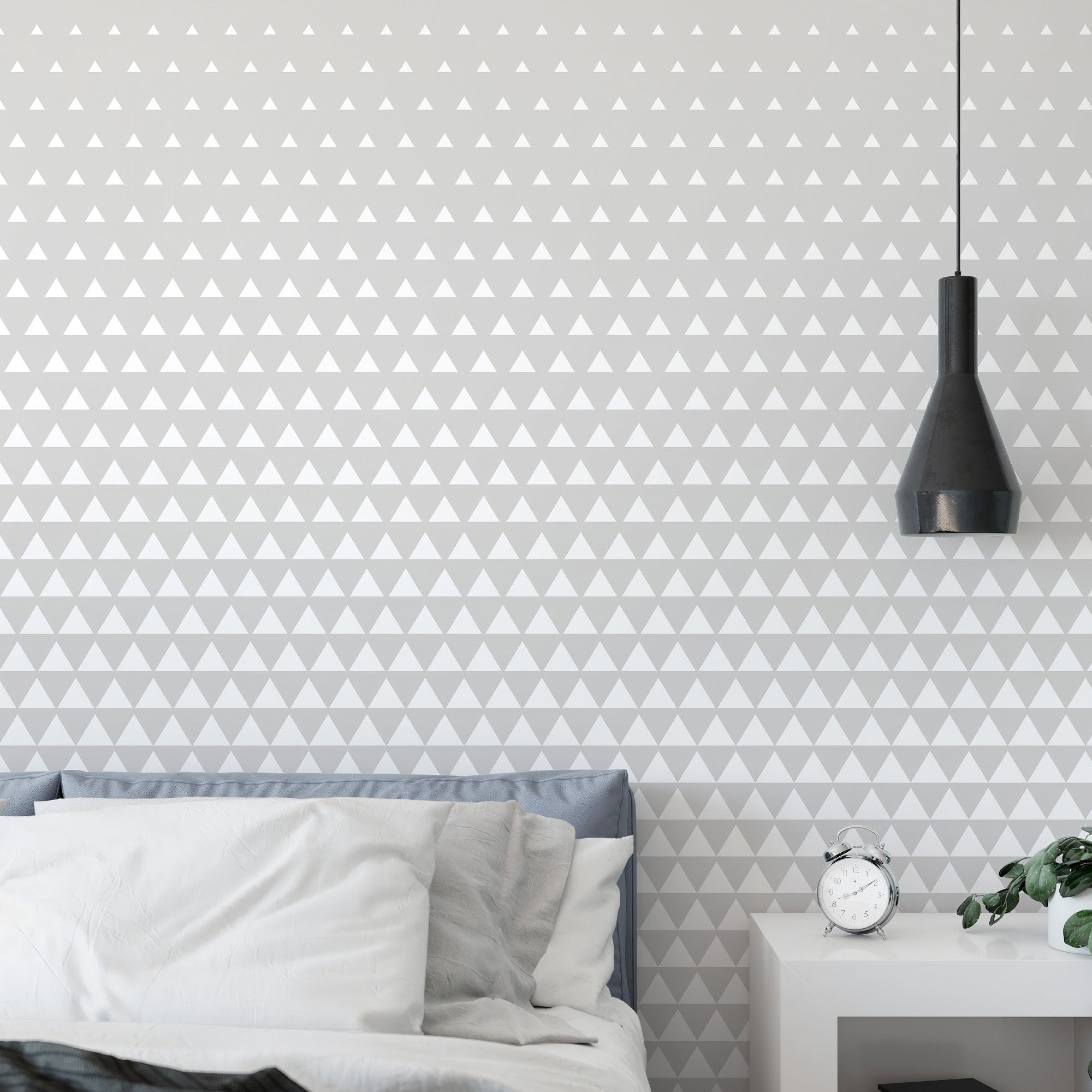 Grey and White Geometric Removable Wallpaper-Peel and Stick Wallpaper-Wall Mural- Self Adhesive Wallpaper - SKU:WRPN05-4